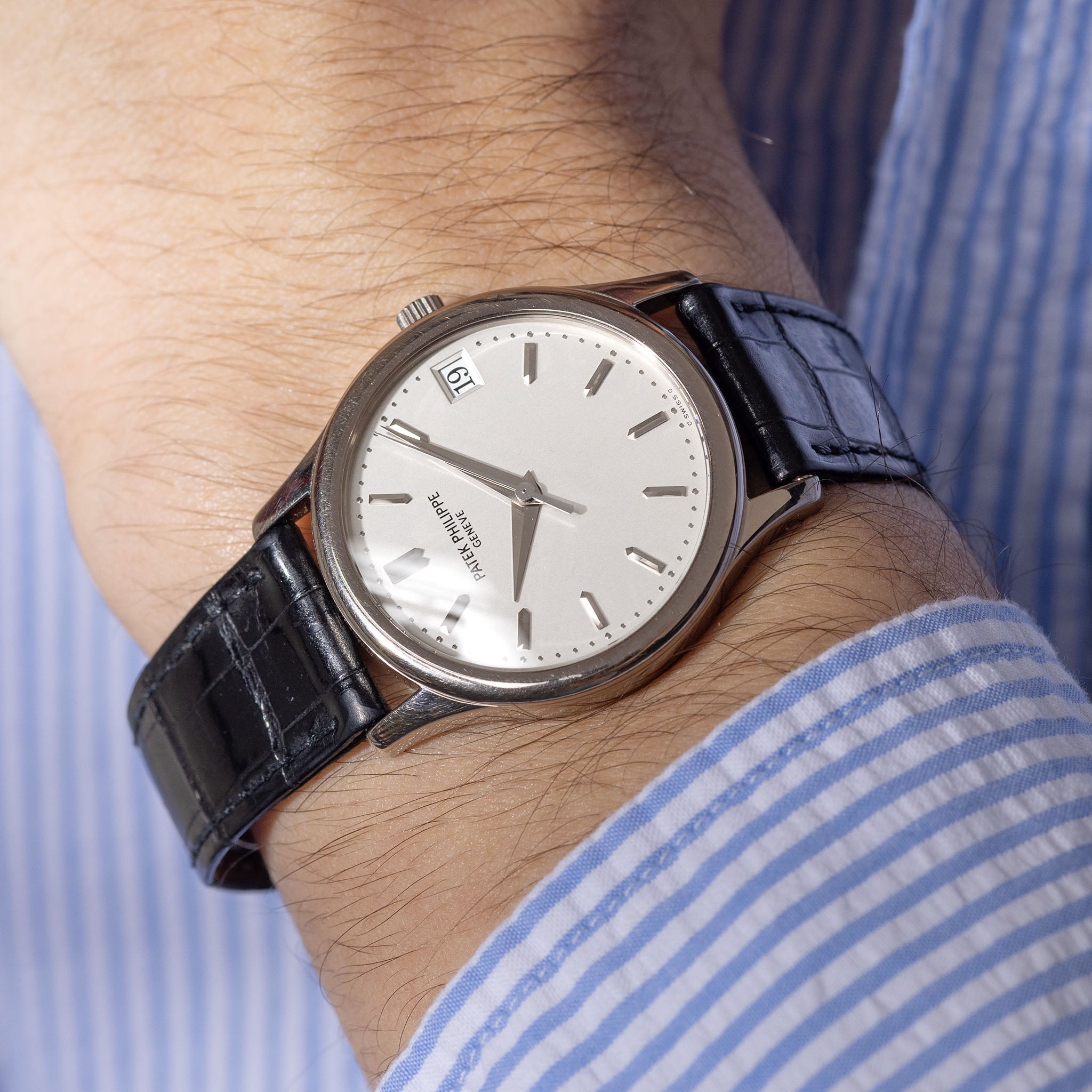 Patek philippe calatrava white gold hotsell