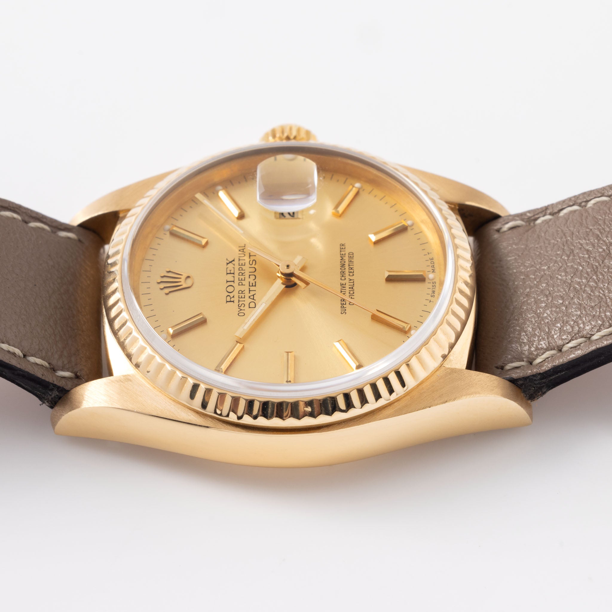 Rolex Datejust Ref 16018 Yellow Gold Champagne Dial