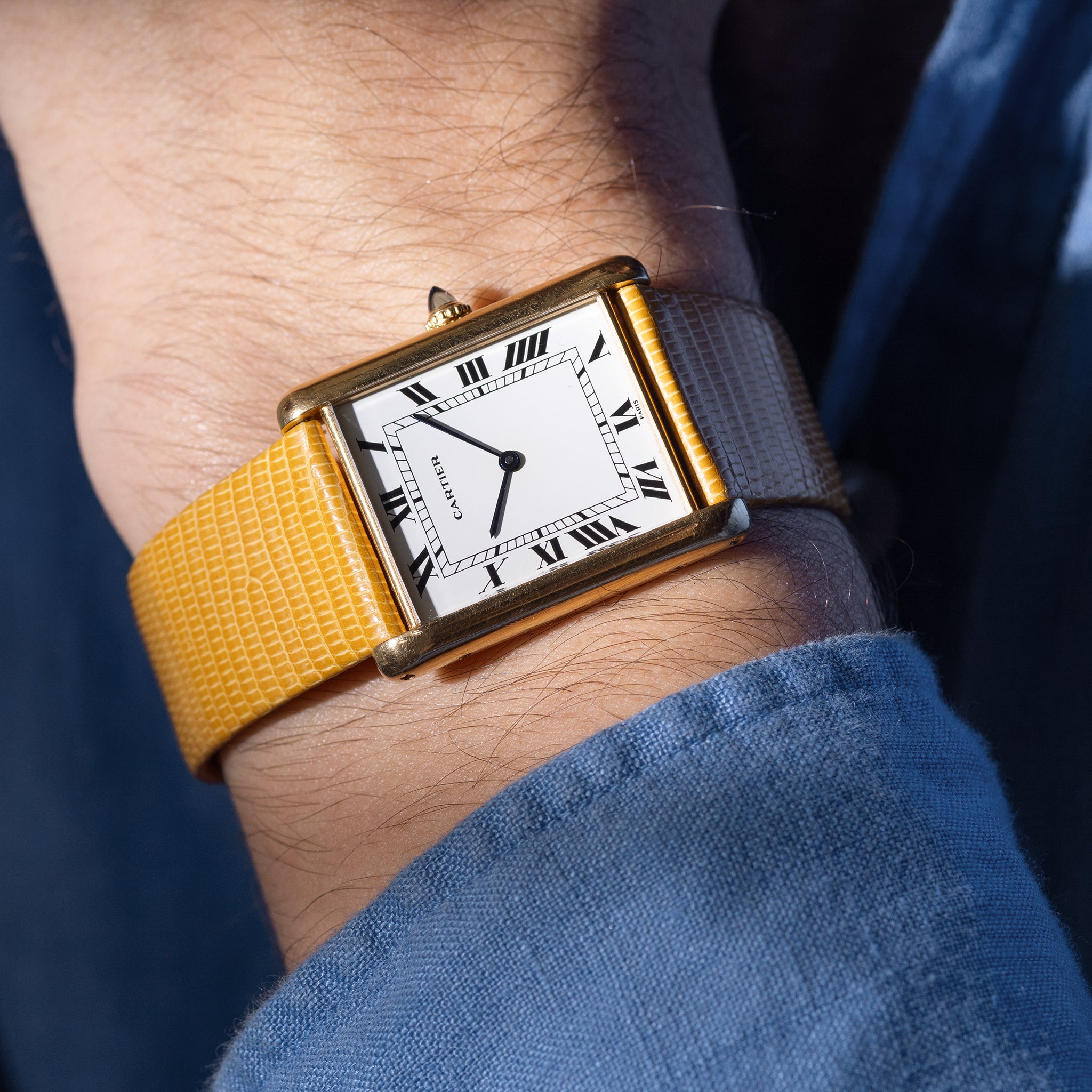 Cartier Jumbo Tank Automatique 18k yellow gold “Paris Dial”