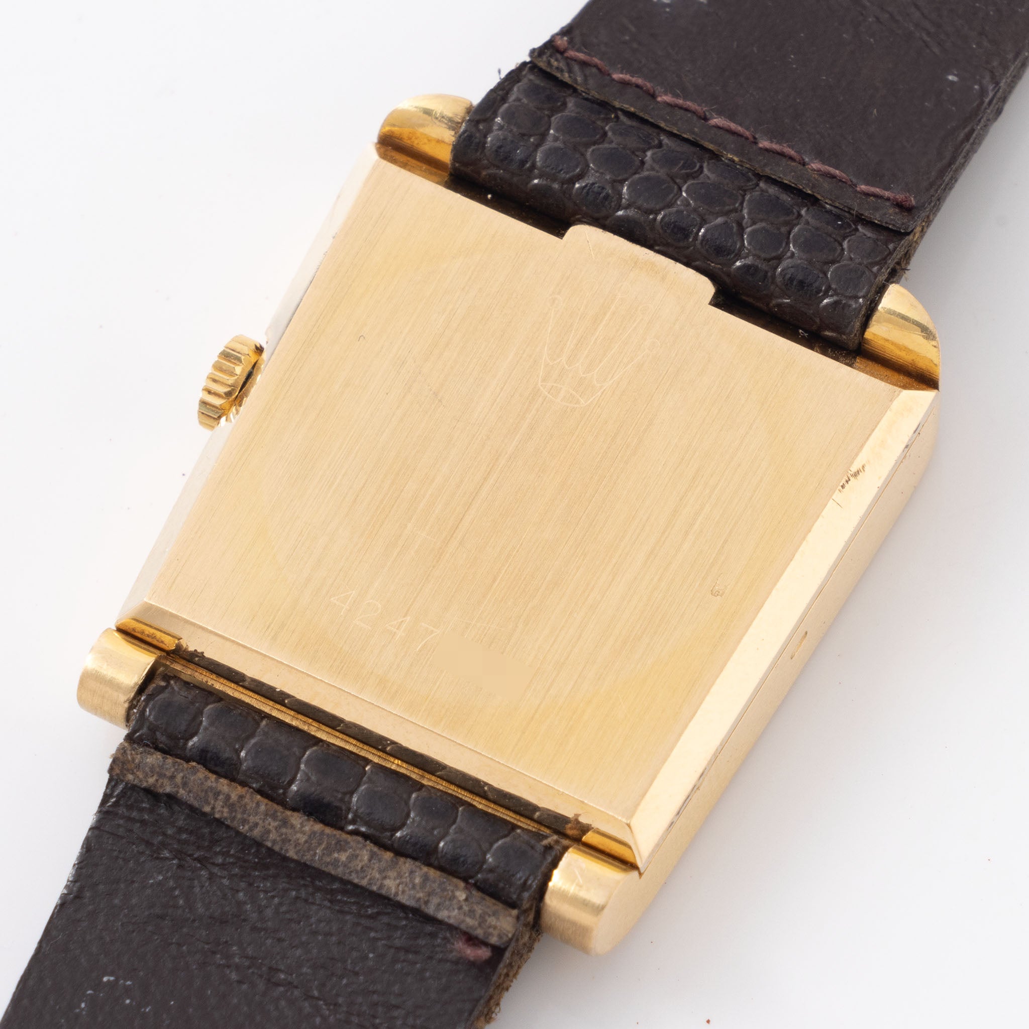 Rolex Cellini Trapezoid Case Yellow Gold Black Dial Ref 4100