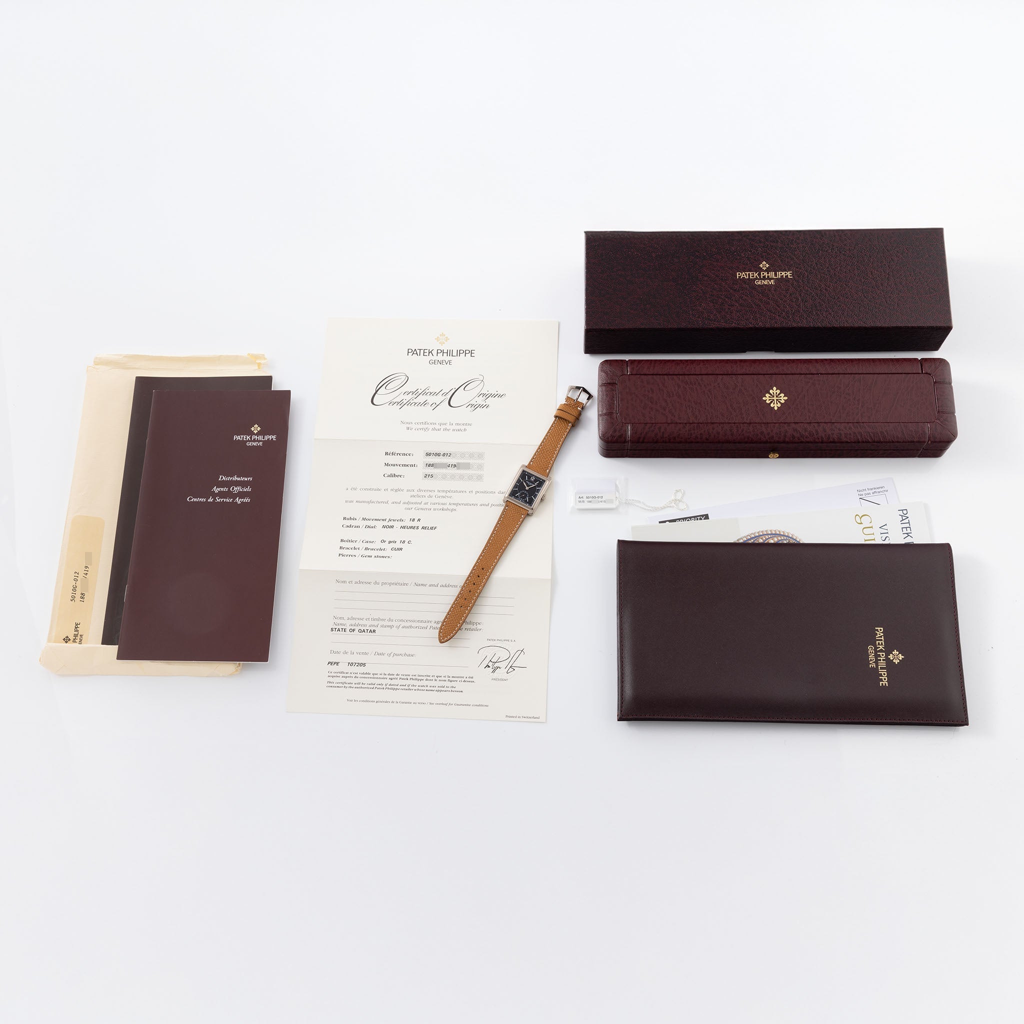 Patek Philippe Gondolo 5010G black dial with original box and certificate of origine