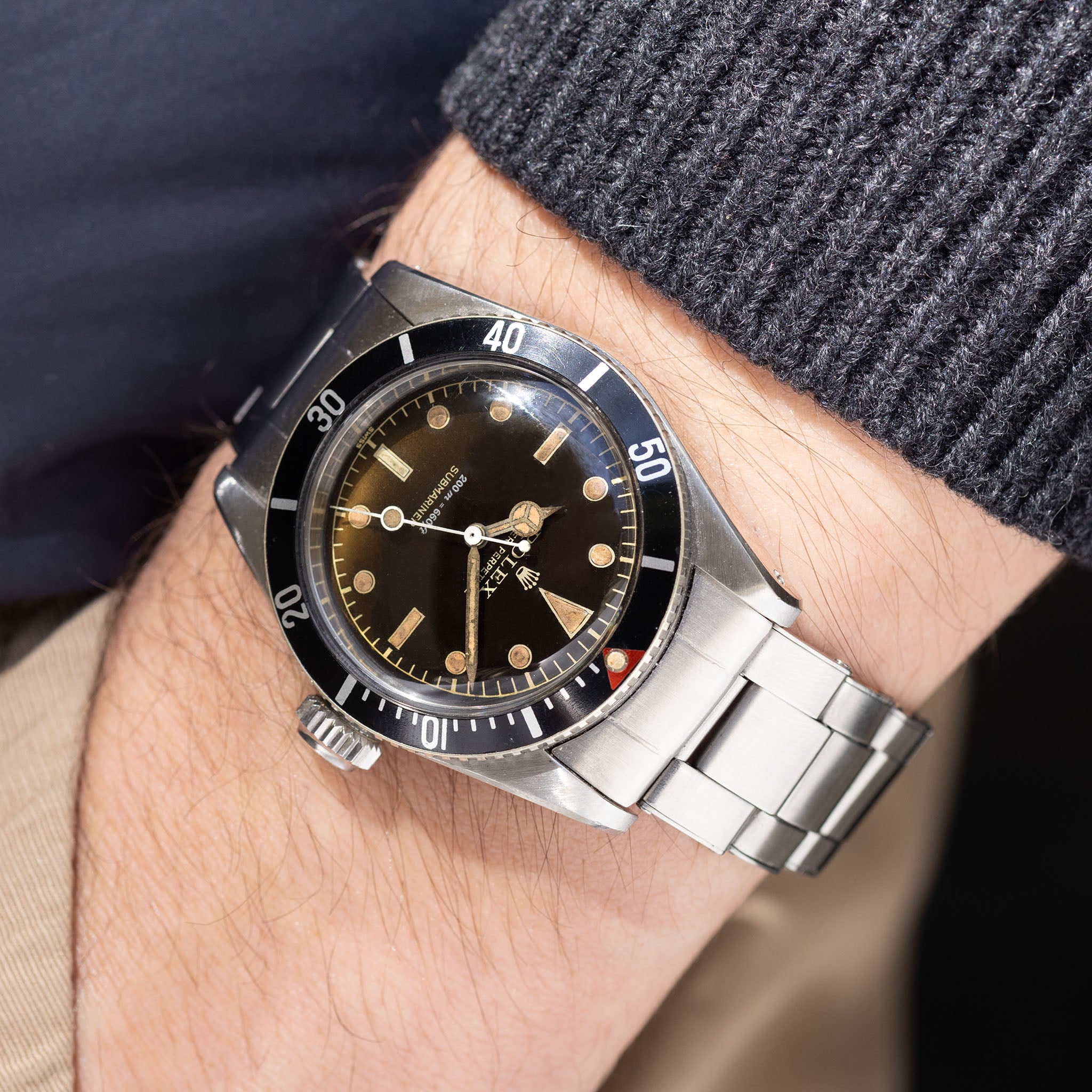 Rolex Submariner 6538 “Big crown” Tropical 2 liner dial