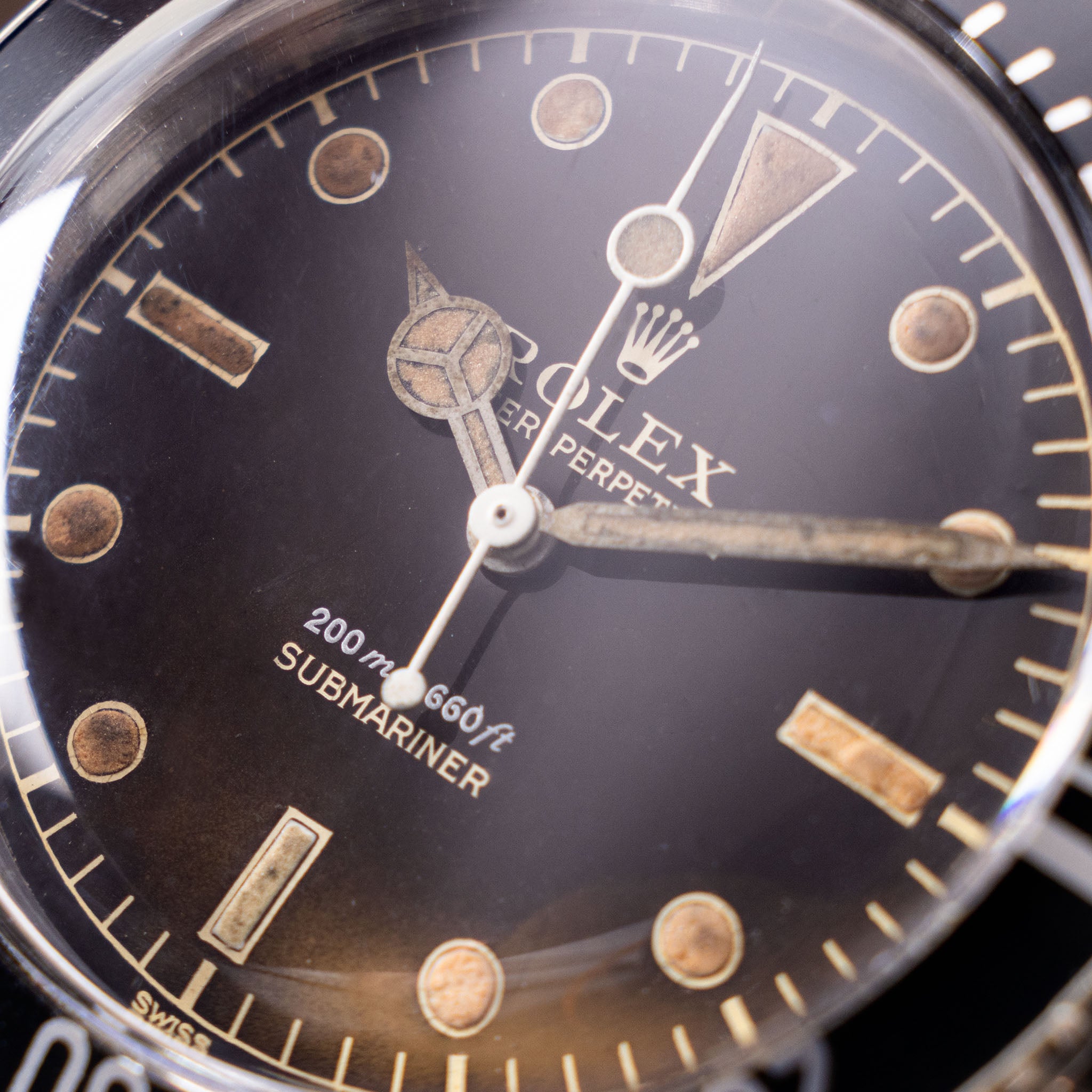 Rolex Submariner 6538 “Big crown” Tropical 2 liner dial