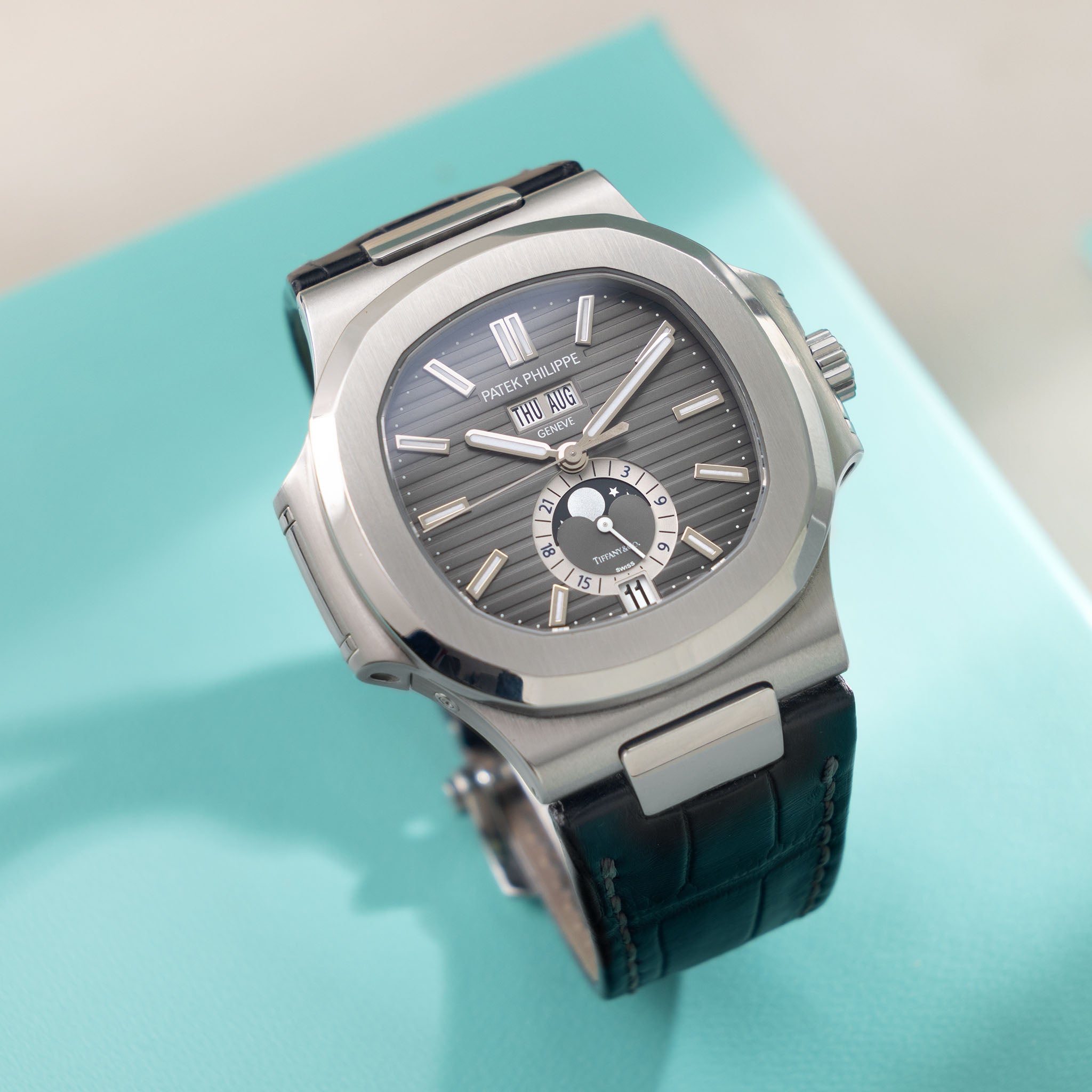 Patek Philippe Nautilus 5726A Annual Calendar retailed by "Tiffany & Co" New York Full Collectors Set