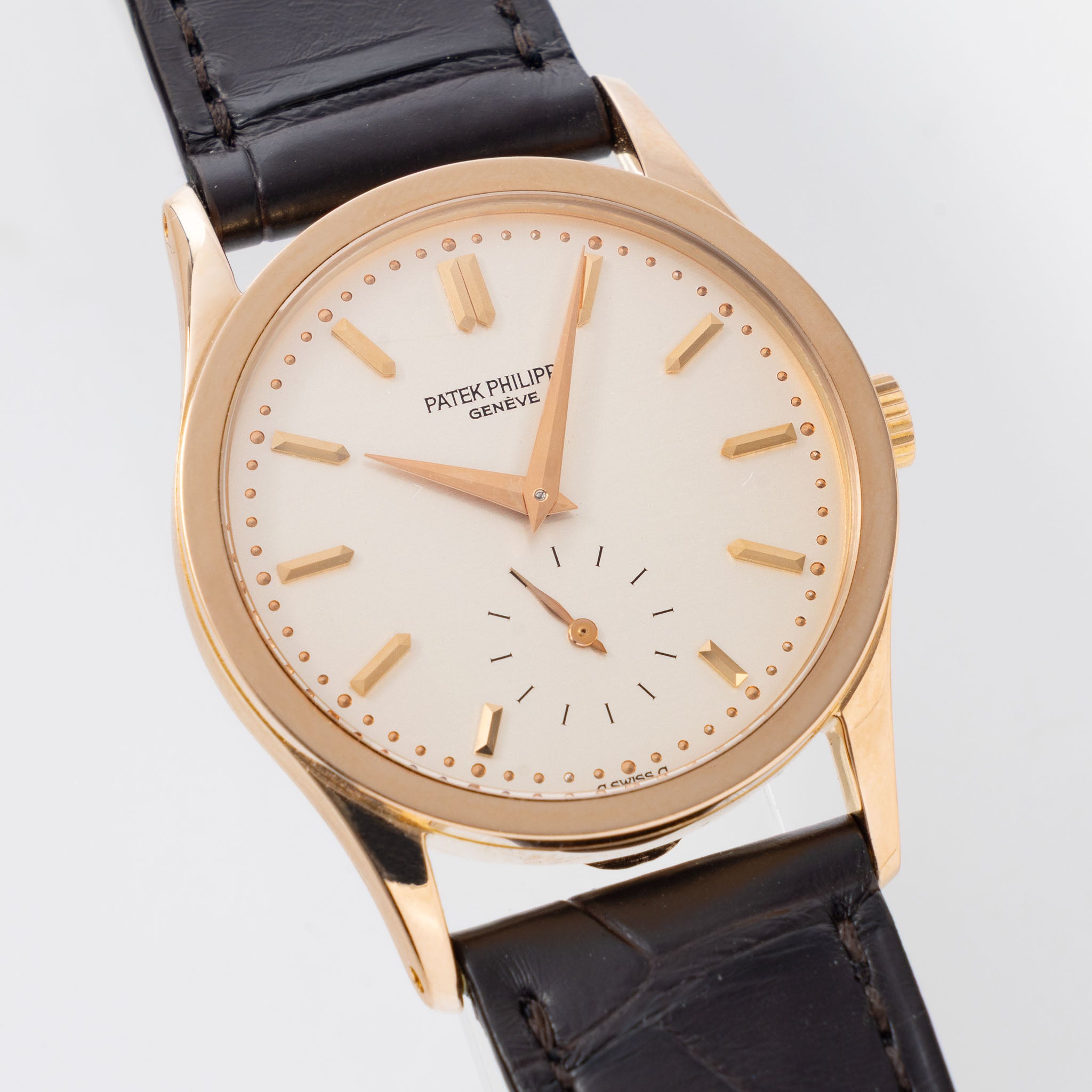 Patek Philippe Calatrava Silver Dial in 18K Rose Ref. 3796 Box and Certificate of Origin