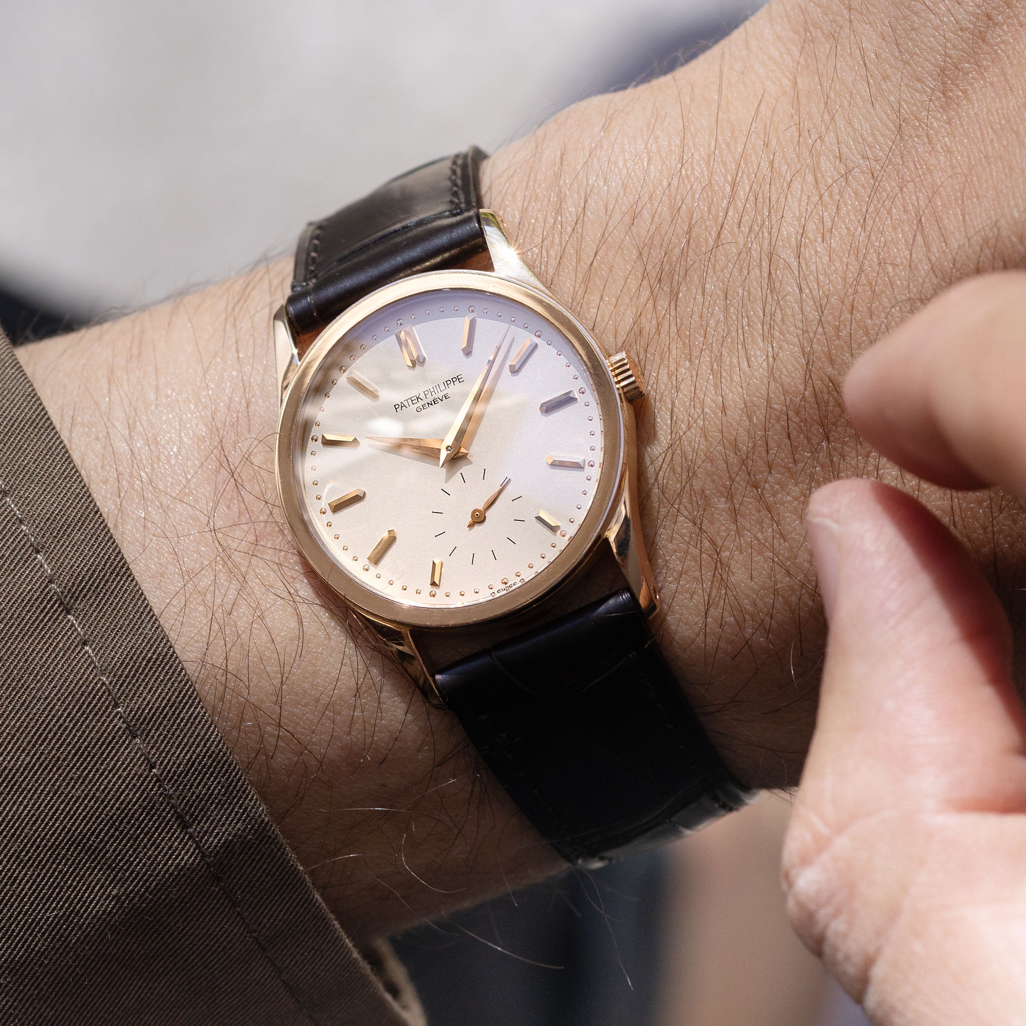 Patek Philippe Calatrava Silver Dial in 18K Rose Ref. 3796 Box and Certificate of Origin
