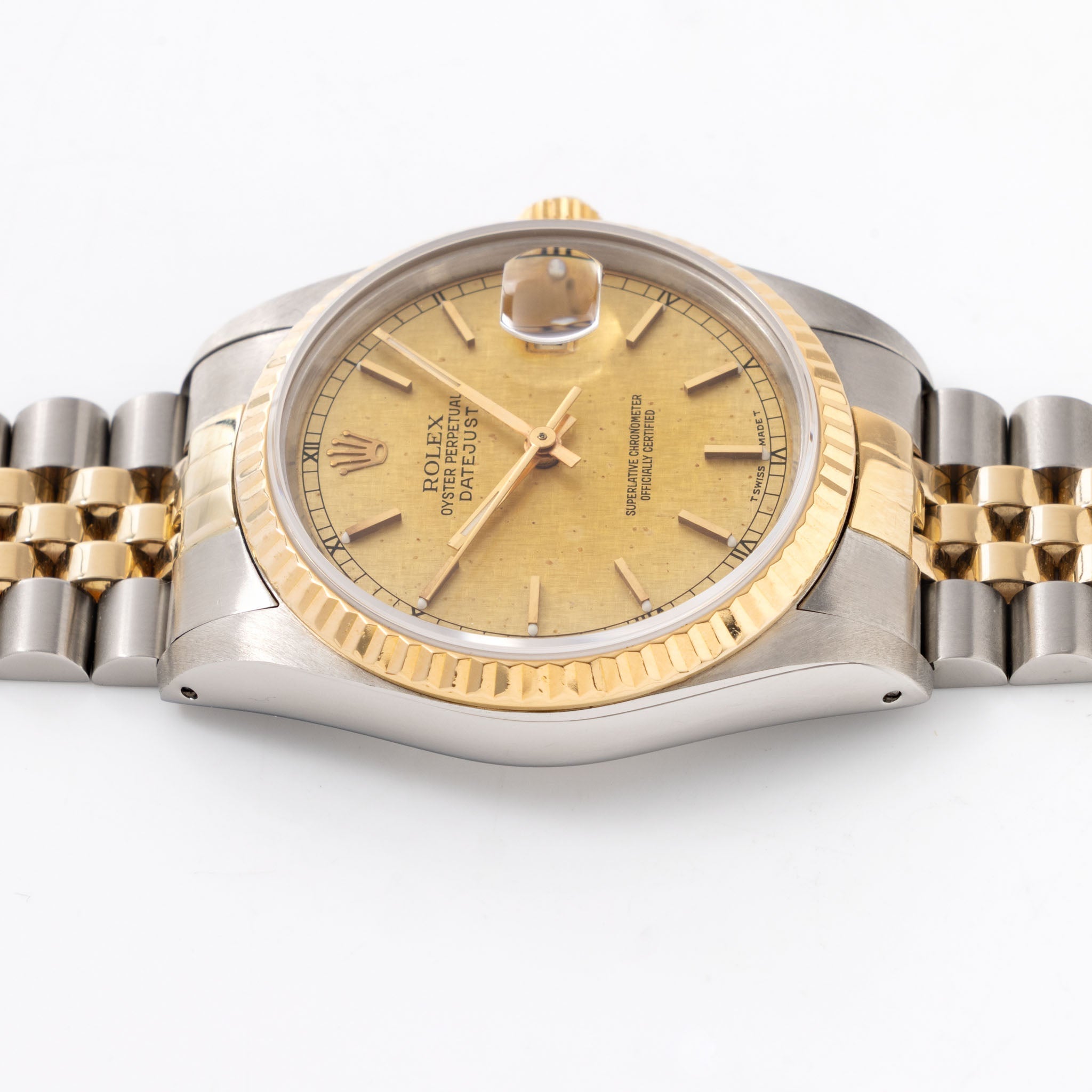 Rolex Datejust Champagne Linen Dial Steel and Gold Ref. 16233