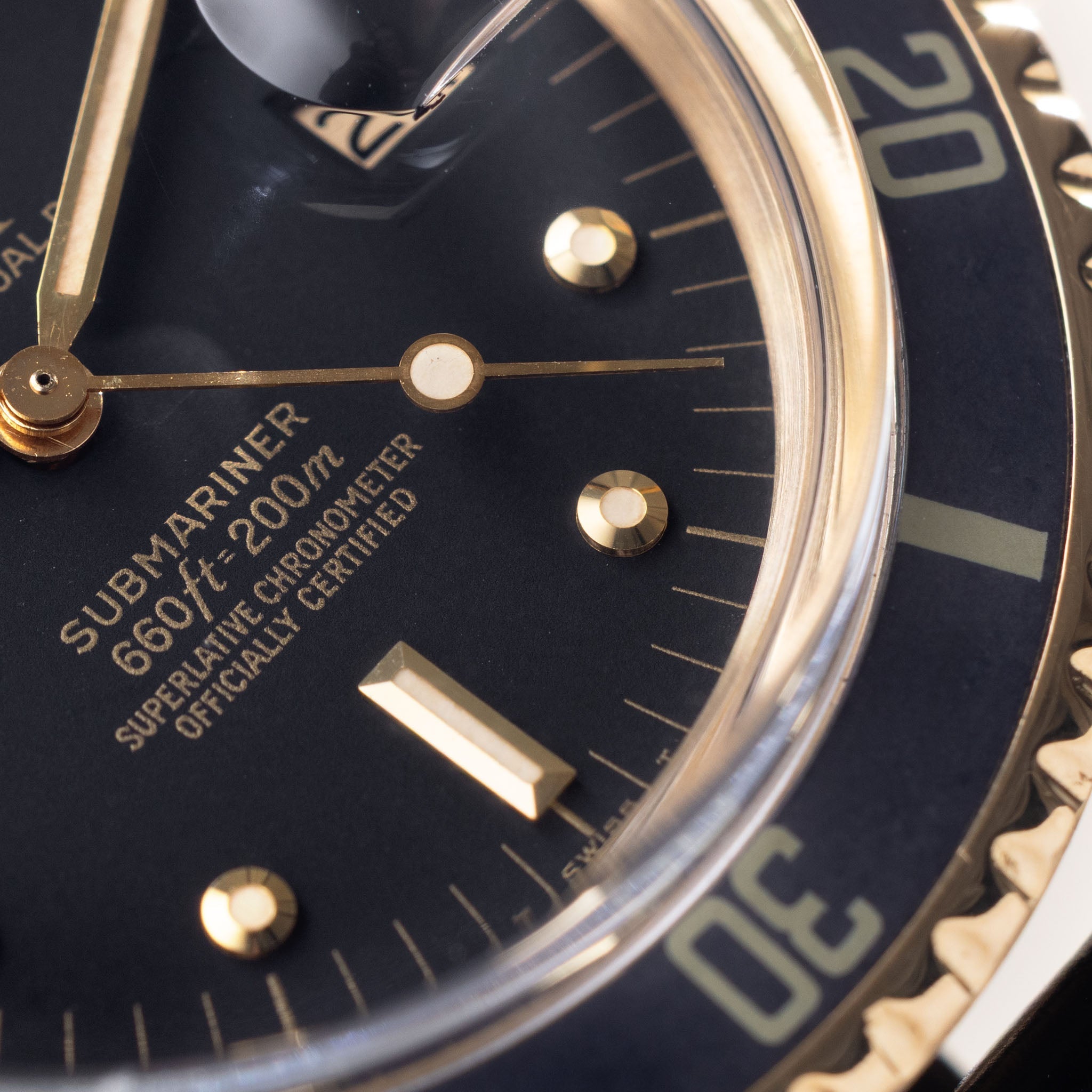 Rolex Submariner 1680/8 Black Nipple Dial in 18k Yellow Gold with Box and Papers