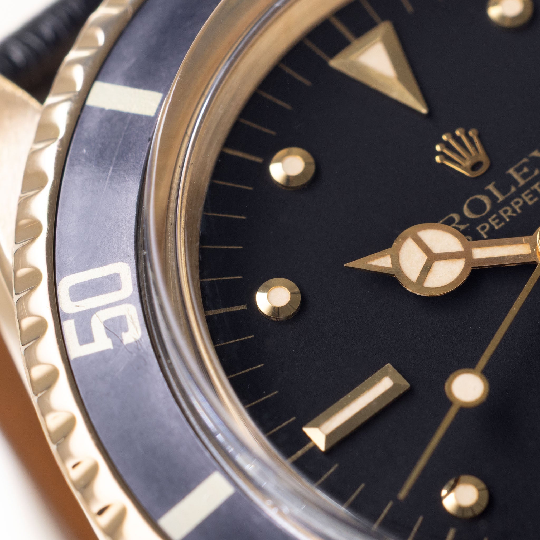 Rolex Submariner 1680/8 Black Nipple Dial in 18k Yellow Gold with Box and Papers