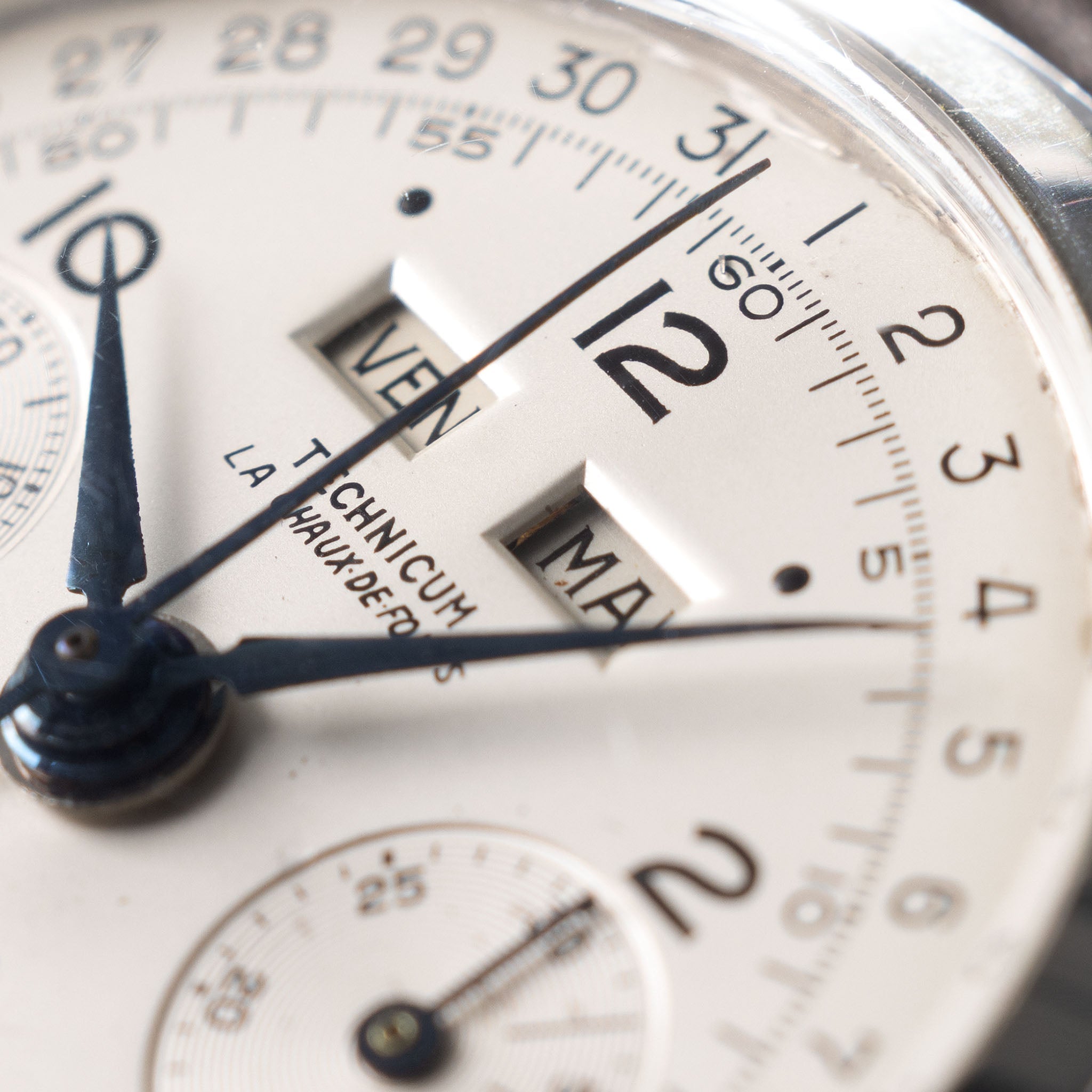 Technicum La chaux de fonds Triple Date Moonphase Chronograph “Datocompax” School Watch with provenance