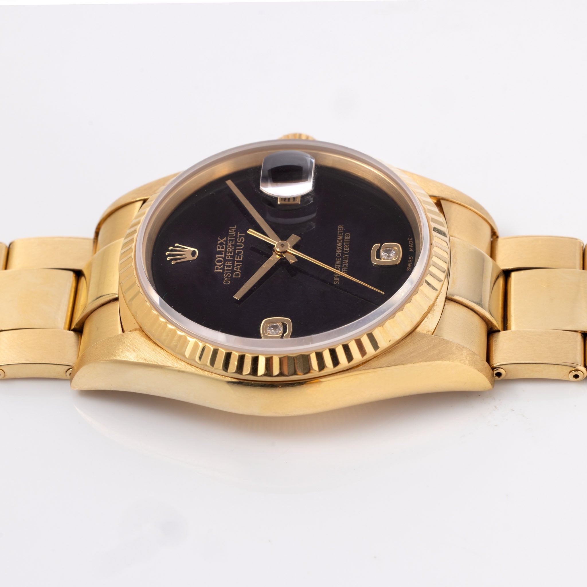 Rolex Datejust 16238 "Onyx 6-9 Diamond Dial" with Original Warranty Paper in 18k Yellow Gold