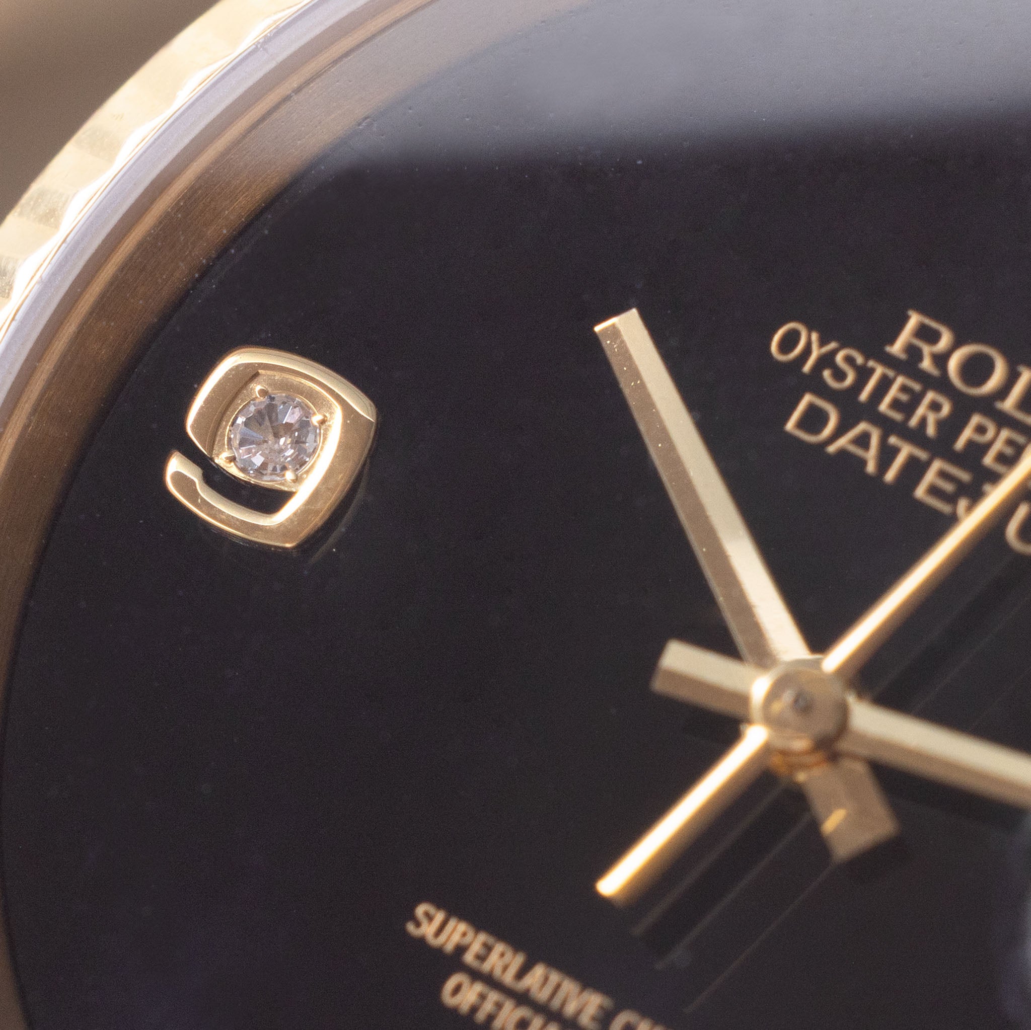 Rolex Datejust 16238 "Onyx 6-9 Diamond Dial" with Original Warranty Paper in 18k Yellow Gold