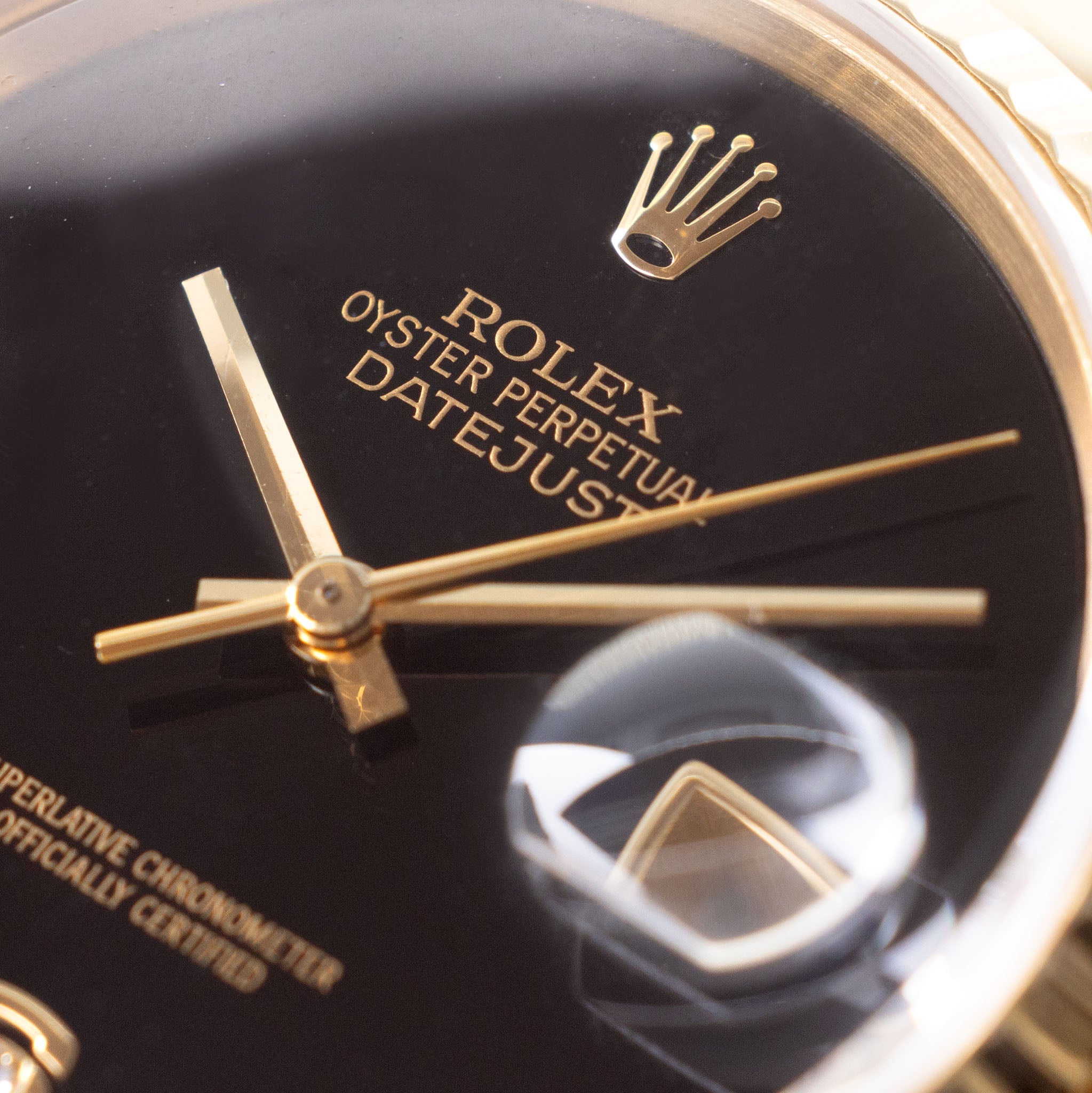 Rolex Datejust 16238 "Onyx 6-9 Diamond Dial" with Original Warranty Paper in 18k Yellow Gold