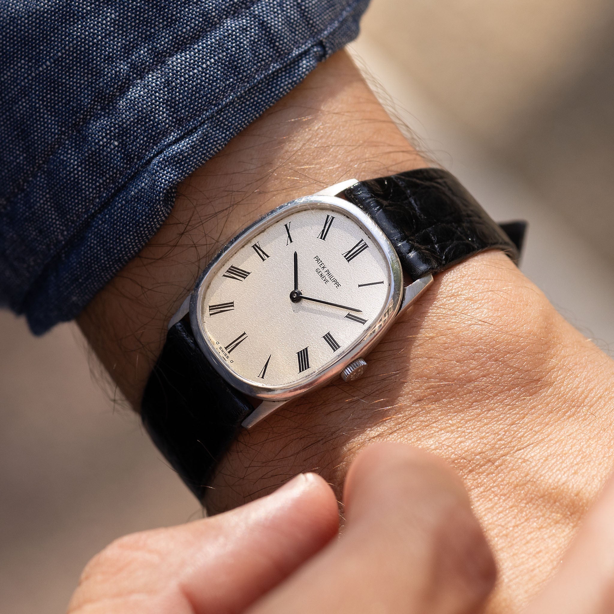 Patek Philippe Golden Ellipse 3546G Silver sigma dial in 18k white gold