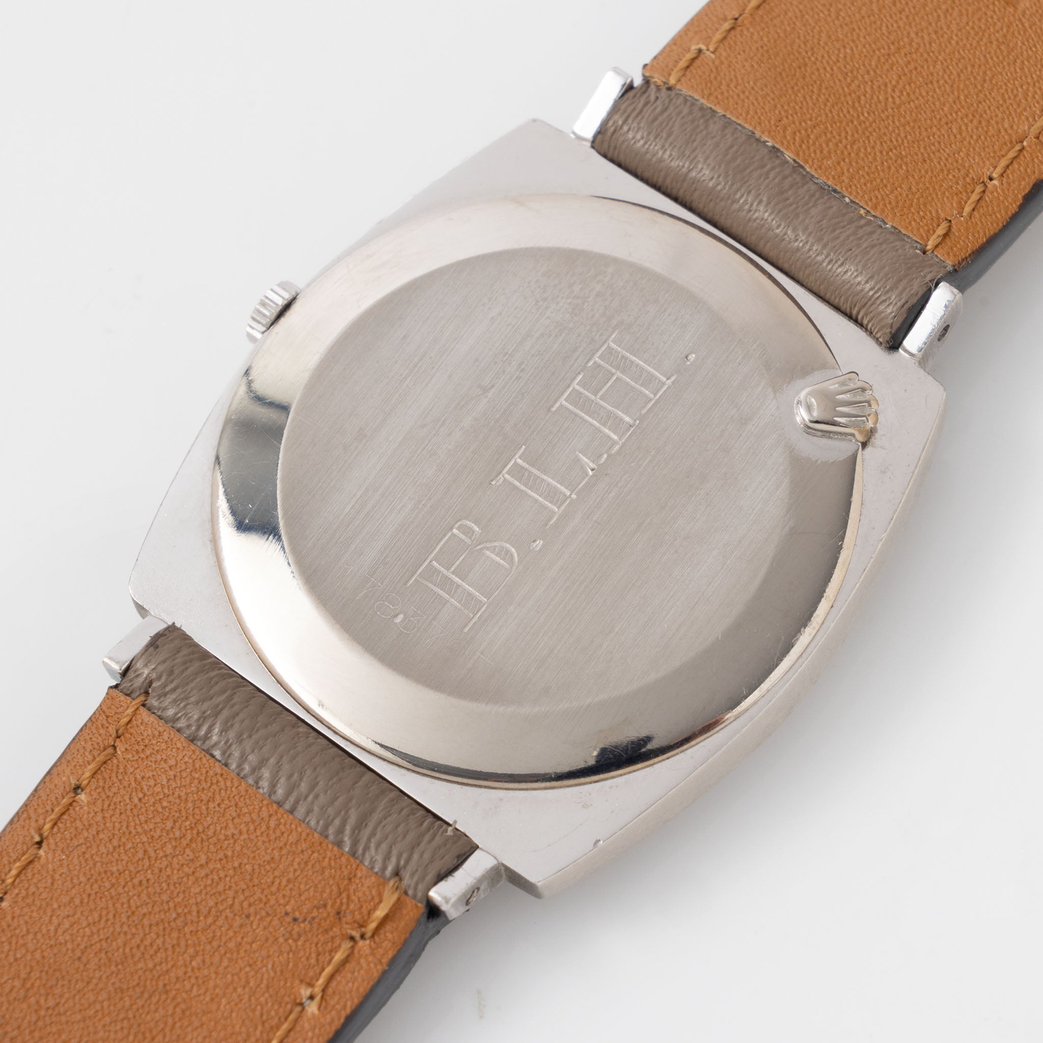 Rolex Cellini silver soleil dial in 18 k white gold ref 3747