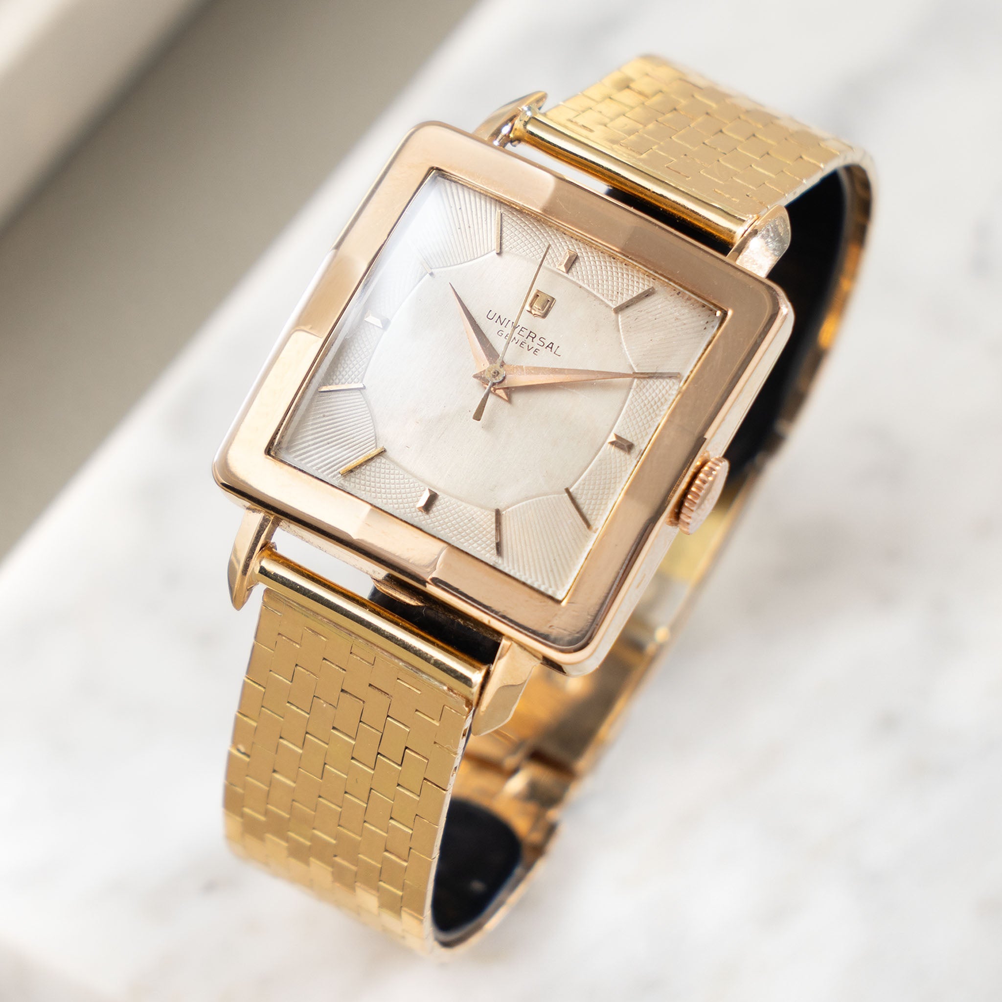 Universal Genève “Cioccolatone“ 18k Rose Gold Oversized Dress-watch wi