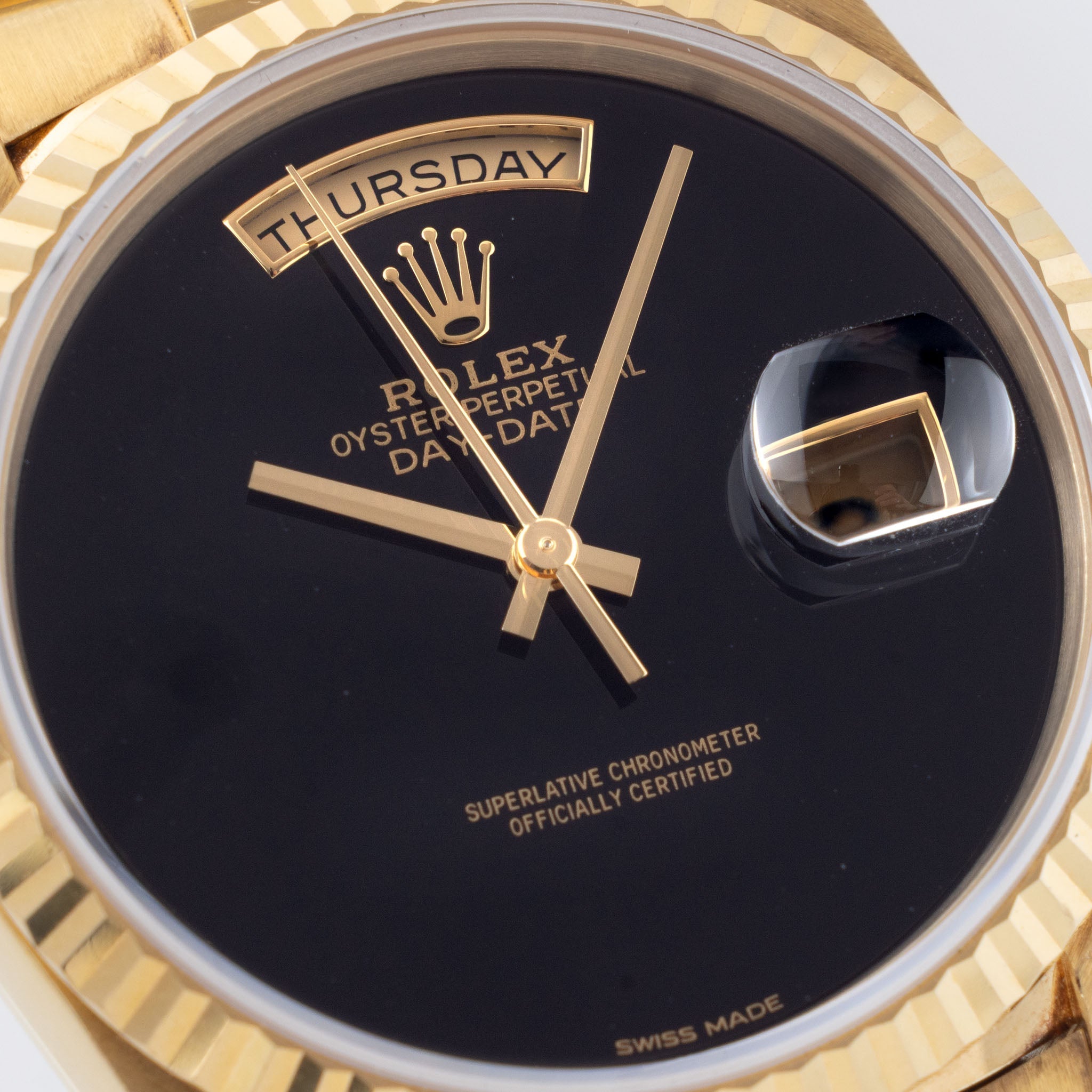 Rolex Day-Date 18238 Onyx Dial Box Paper Set Rolex Geneva Service