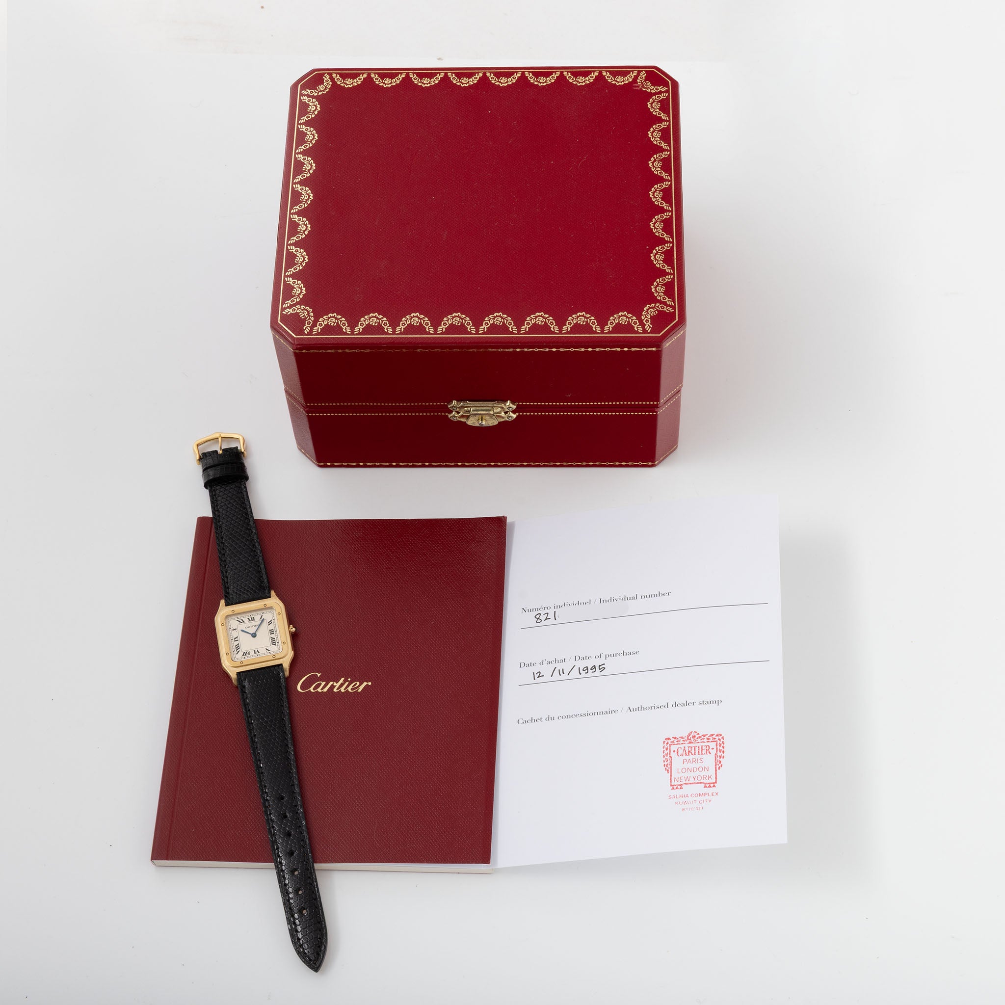 Cartier Tank Louis ultra thin cream dial ref 96019 in 18 k yellow gold