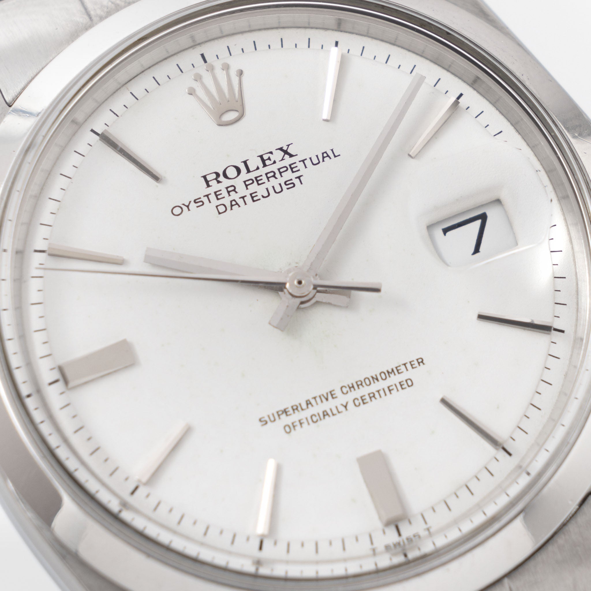 Rolex Datejust white “doorstop “ white no lume dial ref 1600