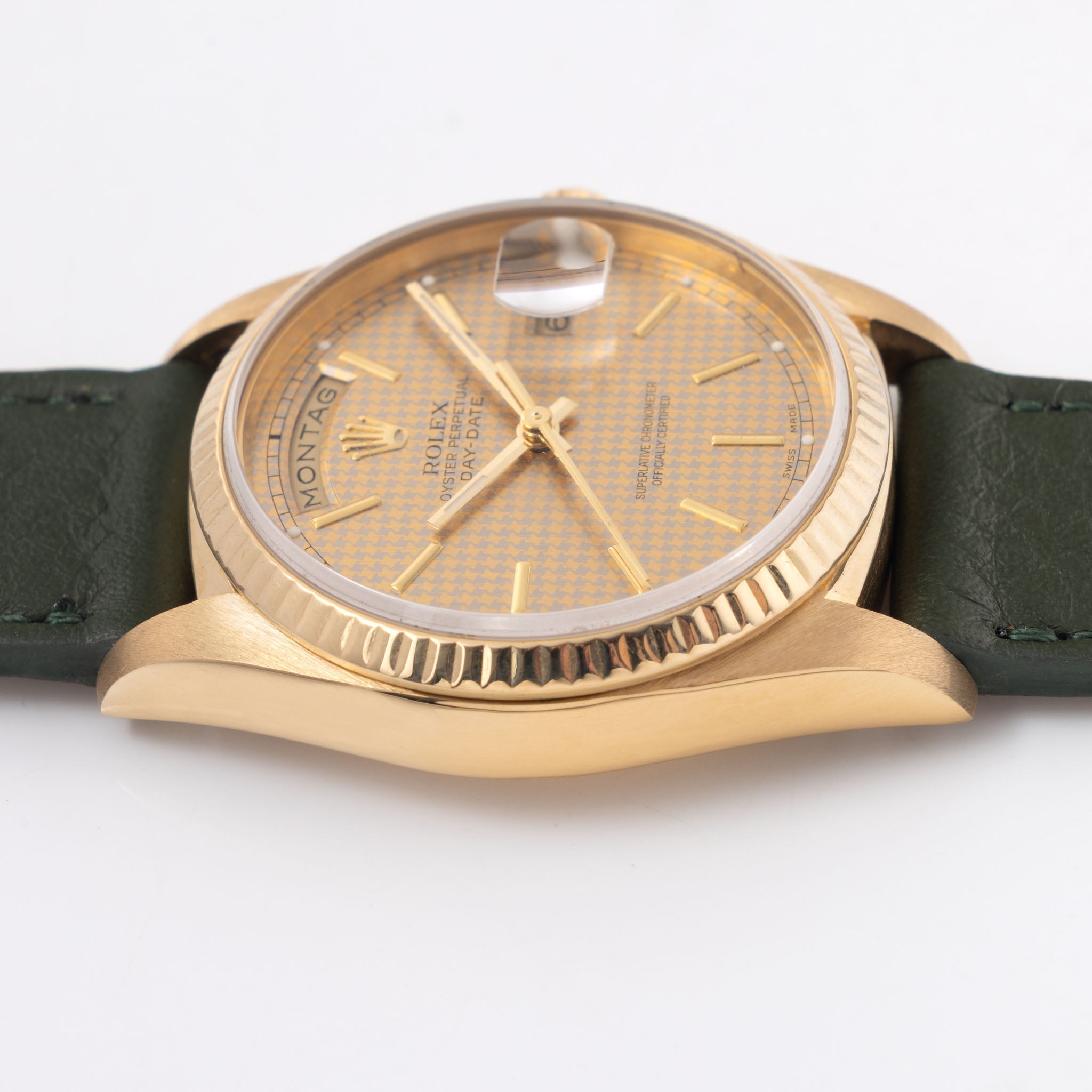 Rolex Day-date Houndstooth dial ref 18238 in 18 k yellow gold