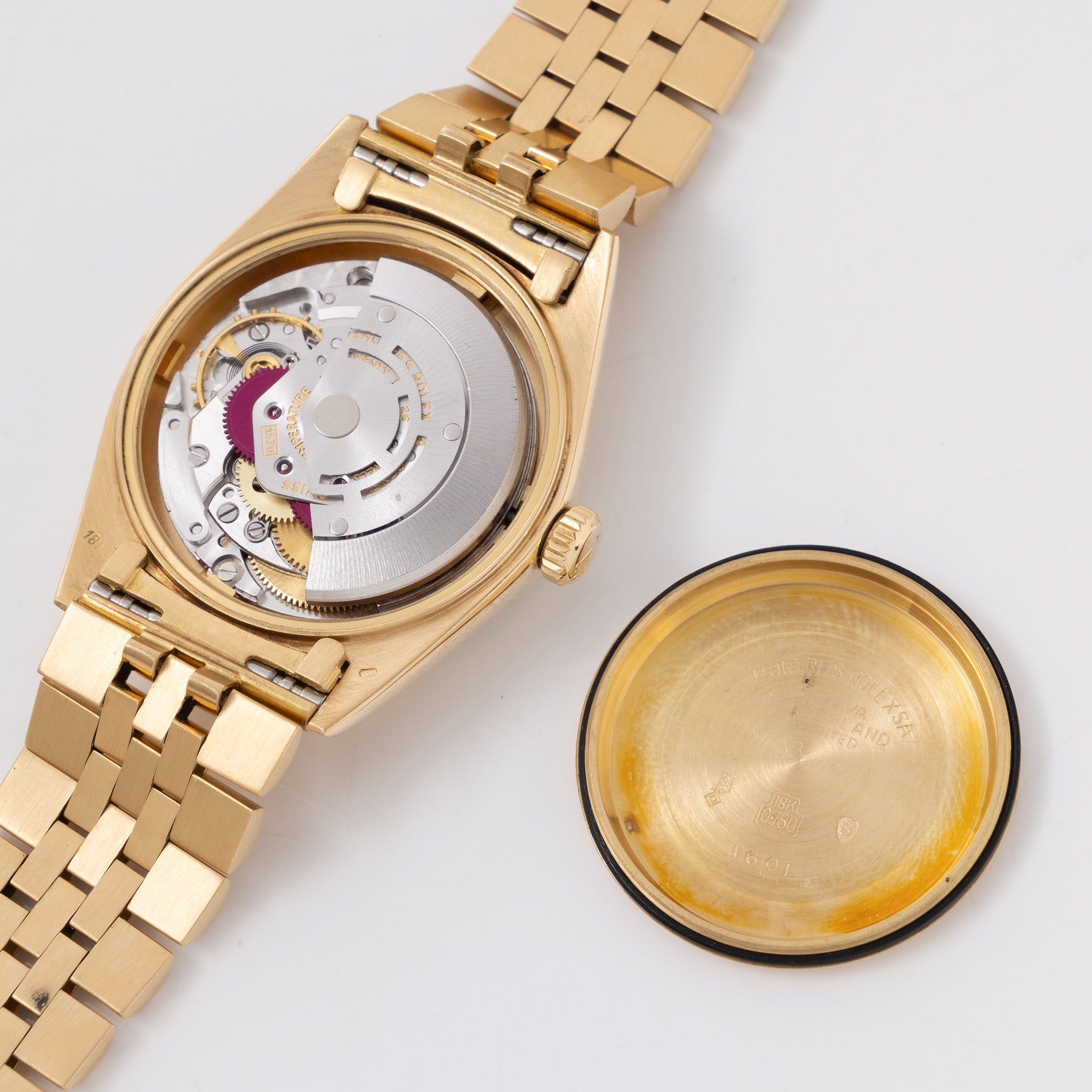 Rolex Datejust 1601/8 White Dial in 18k Yellow Gold