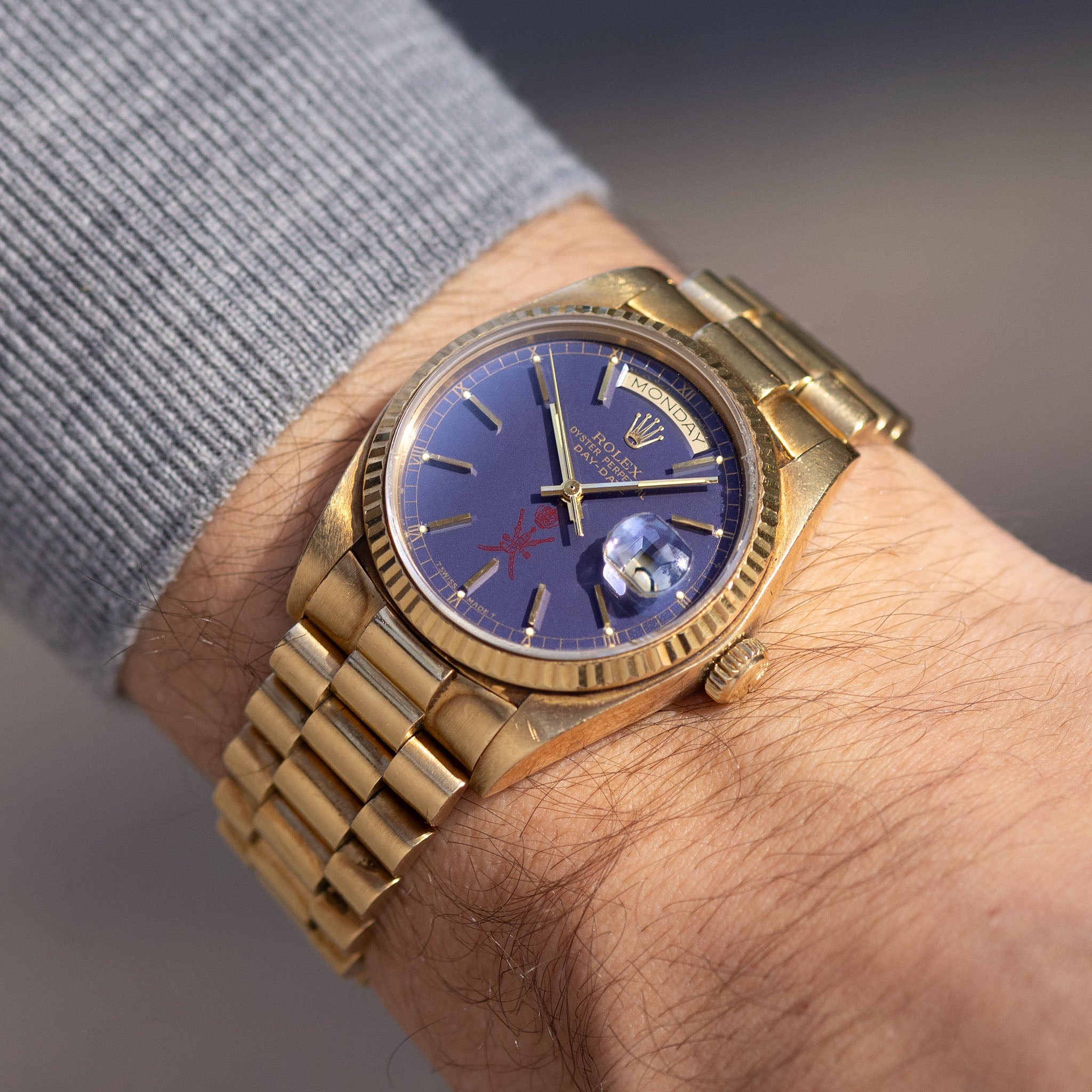Rolex Day-Date 18038 Purple Khanjar Dial from Original Owner's Family