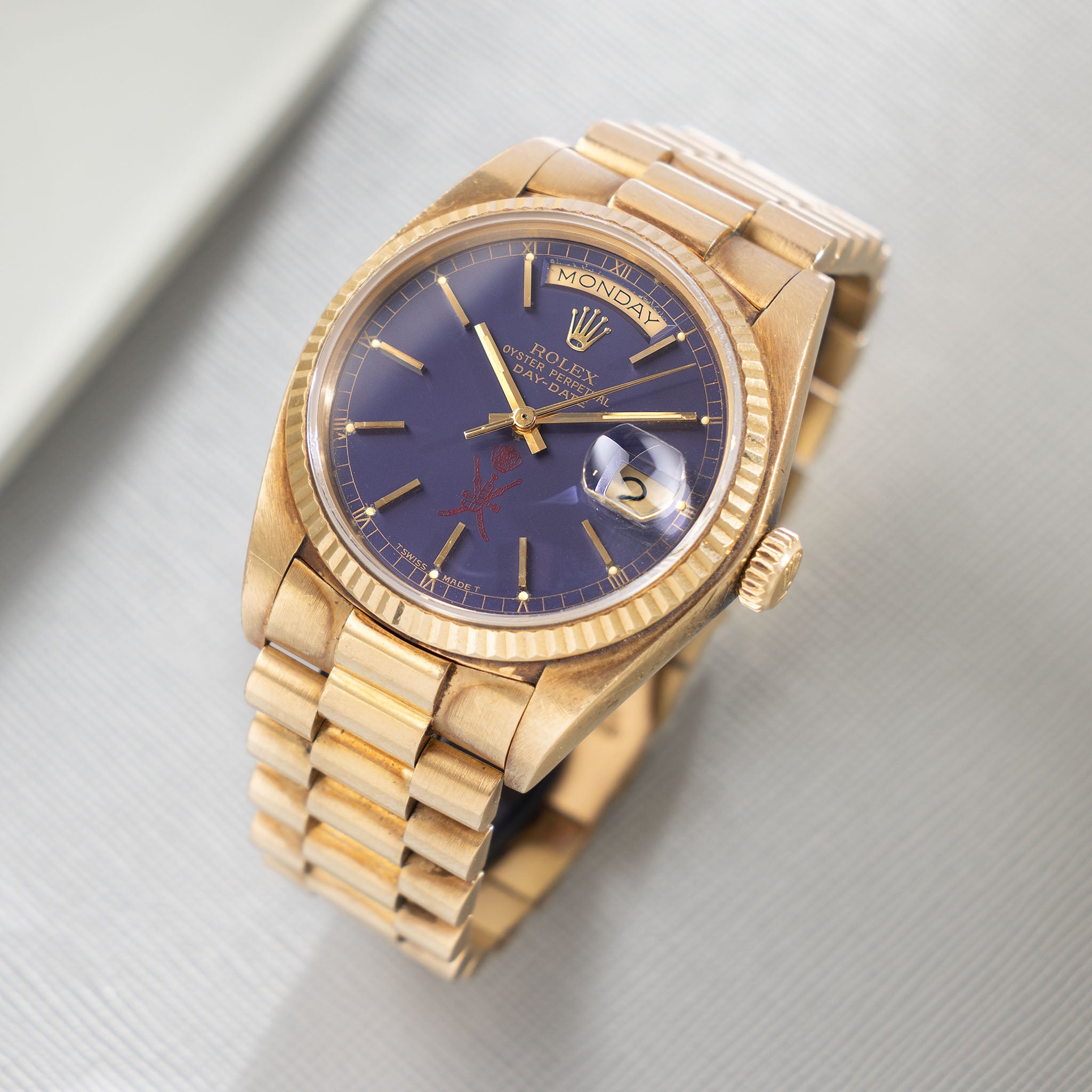 Rolex Day-Date 18038 Purple Khanjar dial from original owner’s family with Provenance