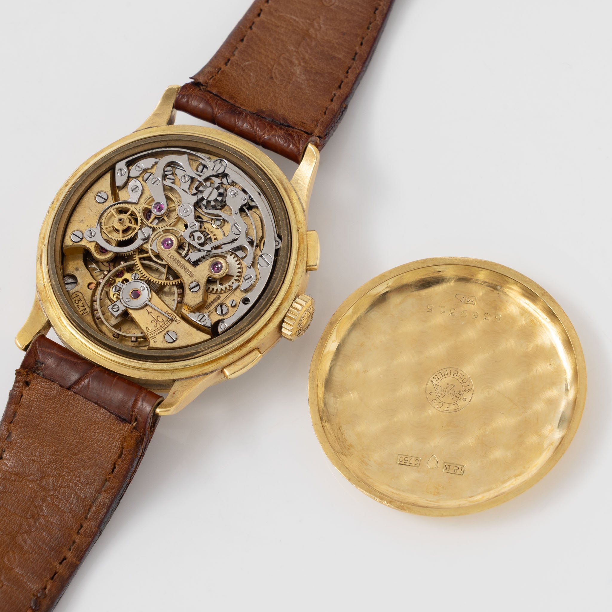 Longines 13ZN Chronograph Sandwich Dial in 18k Yellow Gold