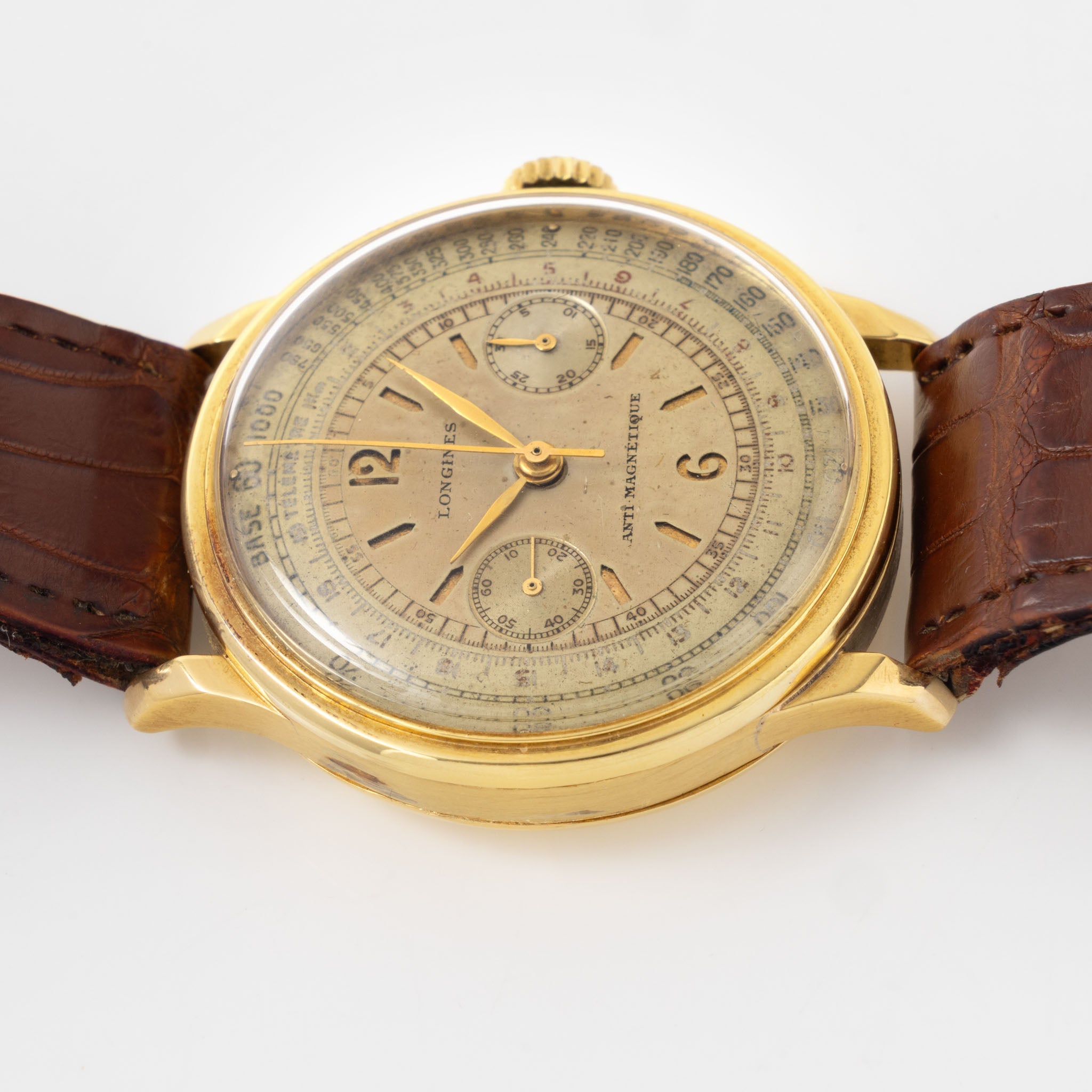 Longines 13ZN Chronograph Sandwich Dial in 18k Yellow Gold