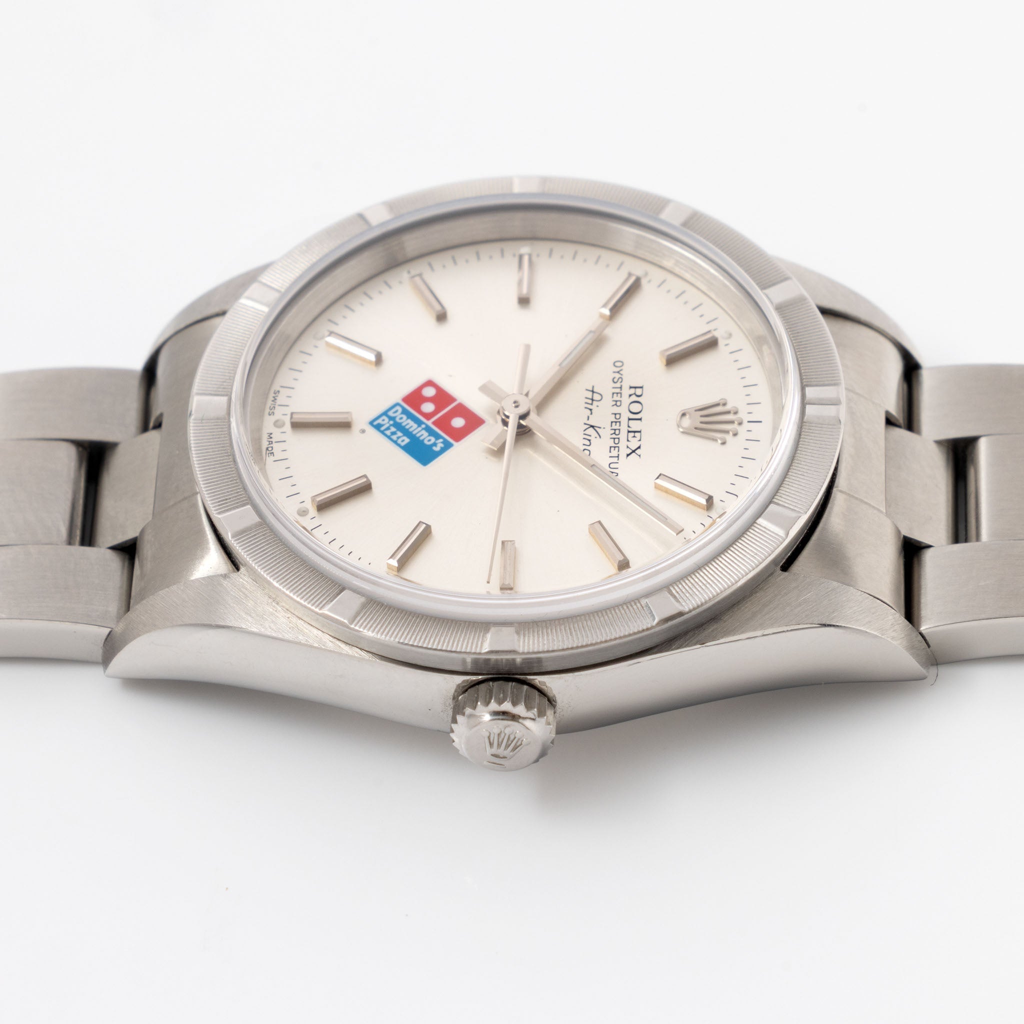 Rolex Oyster Perpetual Air-king Silver Domino’s Logo dial ref 14010