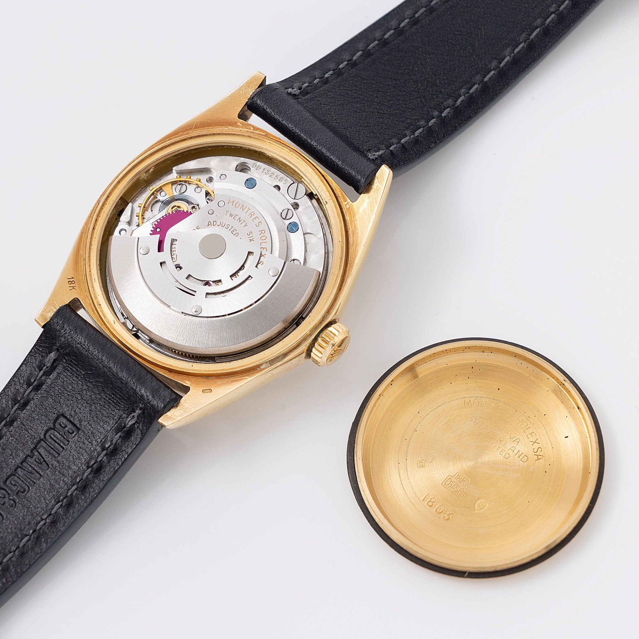 Rolex Day-Date 1803 Silver Wide-Boy Dial 18k Yellow Gold with Punched Guarantee Paper