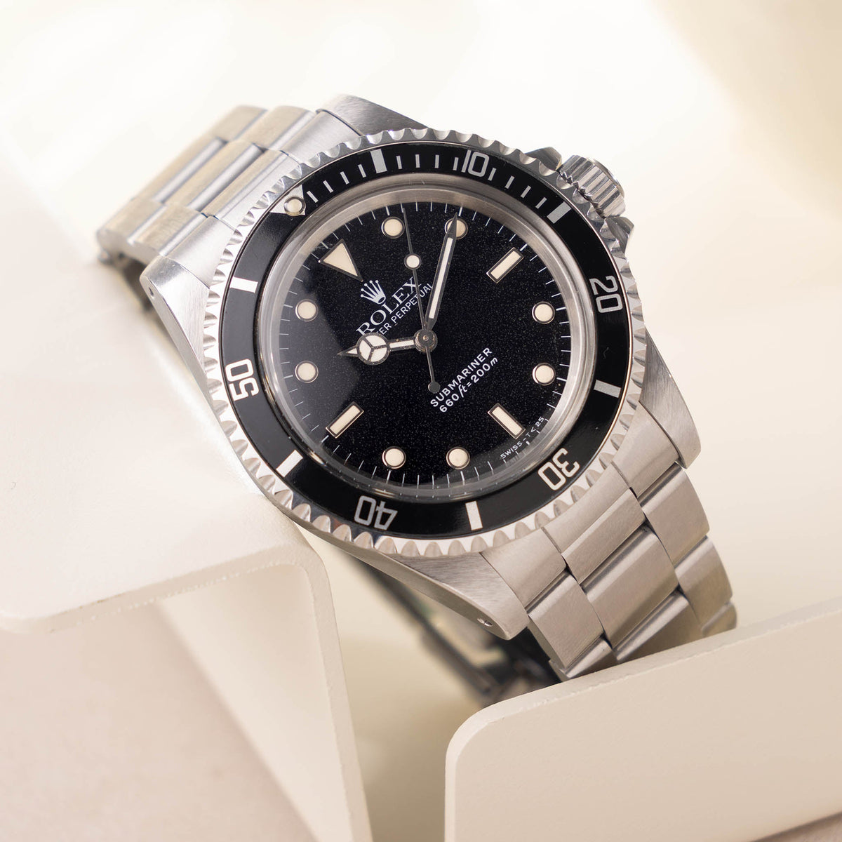 Rolex Submariner 5513 White Gold Hour Markers Punched Papers