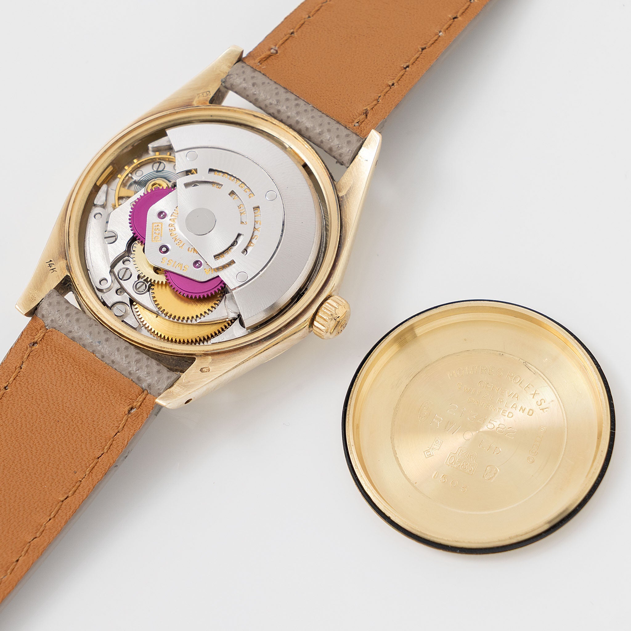 Rolex Date Grey Singer “test dial “ in 14 k Yellow Gold ref 1500