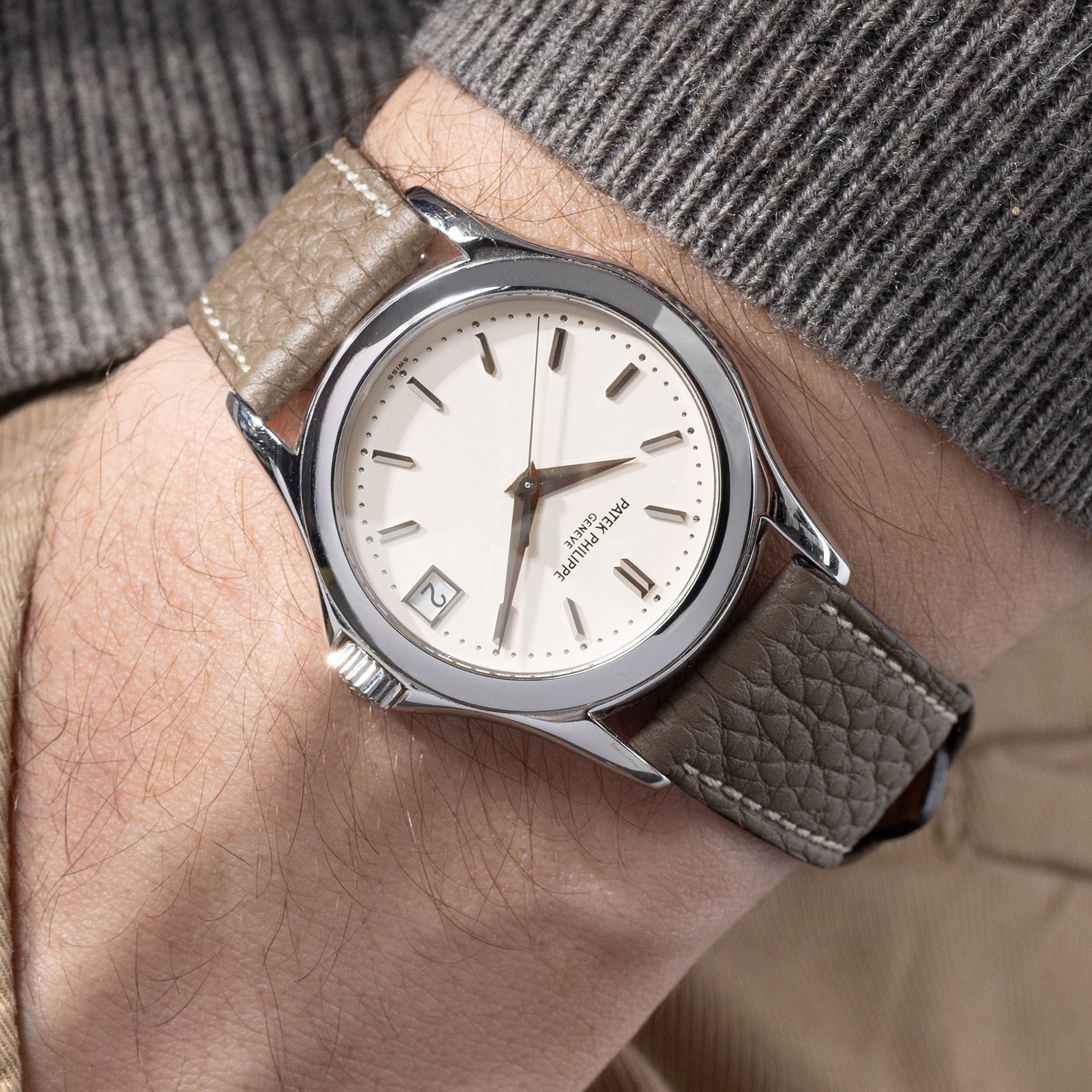 Patek Philippe Calatrava 5107G Silver dial Box and Paper Set in 18k White Gold sold by Wempe