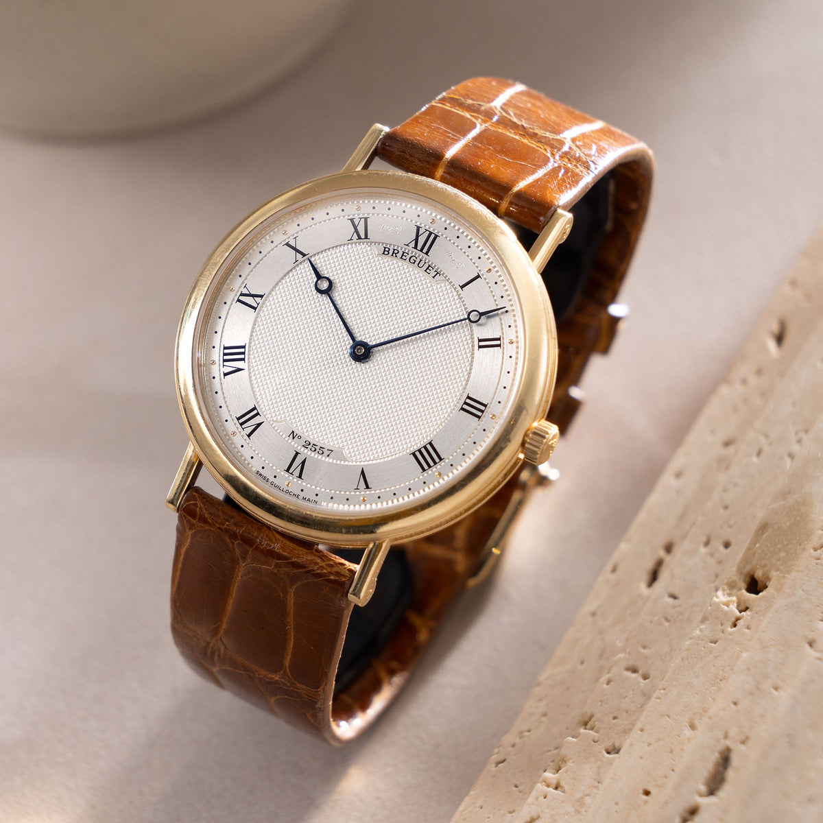 Breguet Ultra thin Classique Dress watch Guilloche dial ref 5130 in 18 k yellow gold
