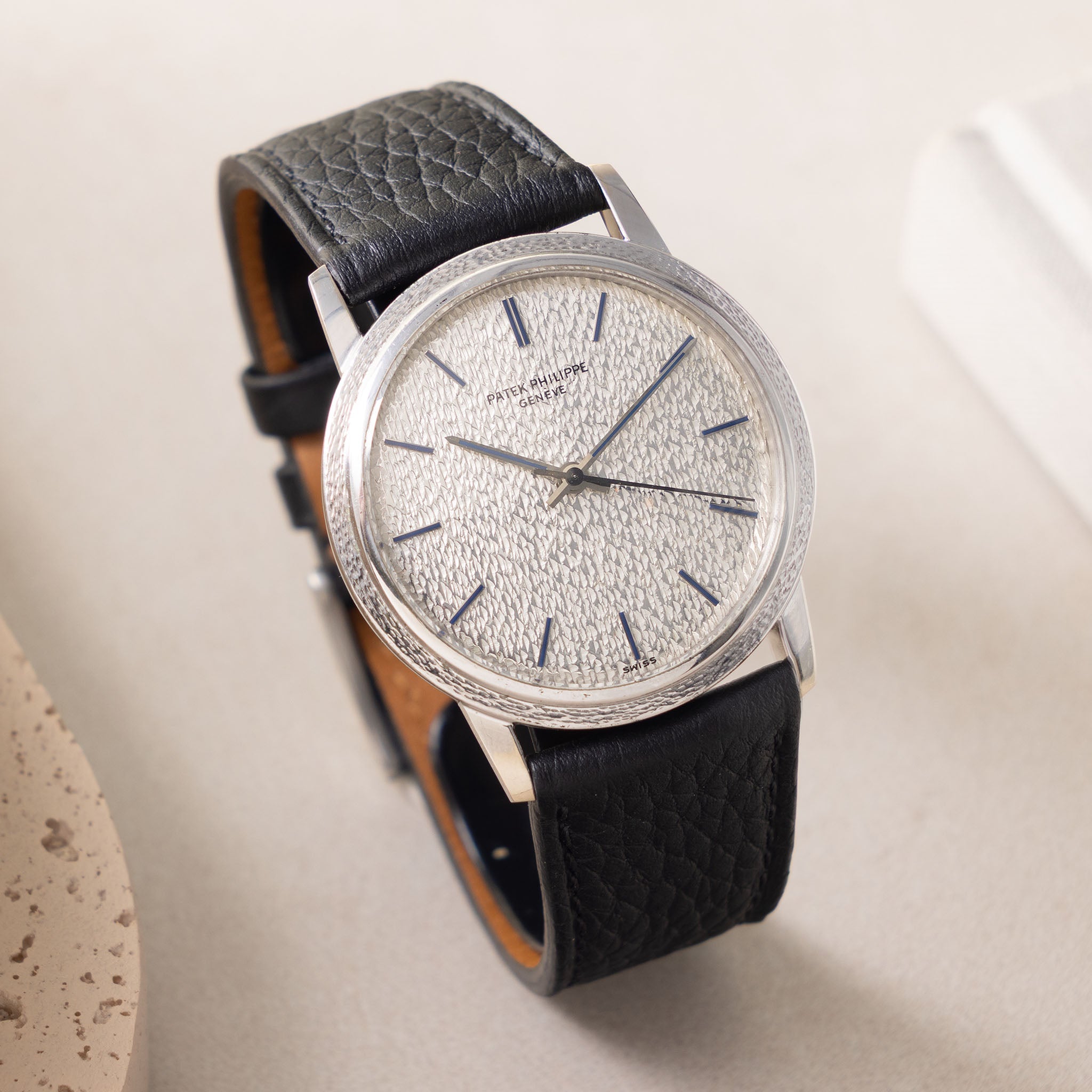 Patek Philippe Calatrava 3569G Hammered Dial in 18k White Gold Back Wi