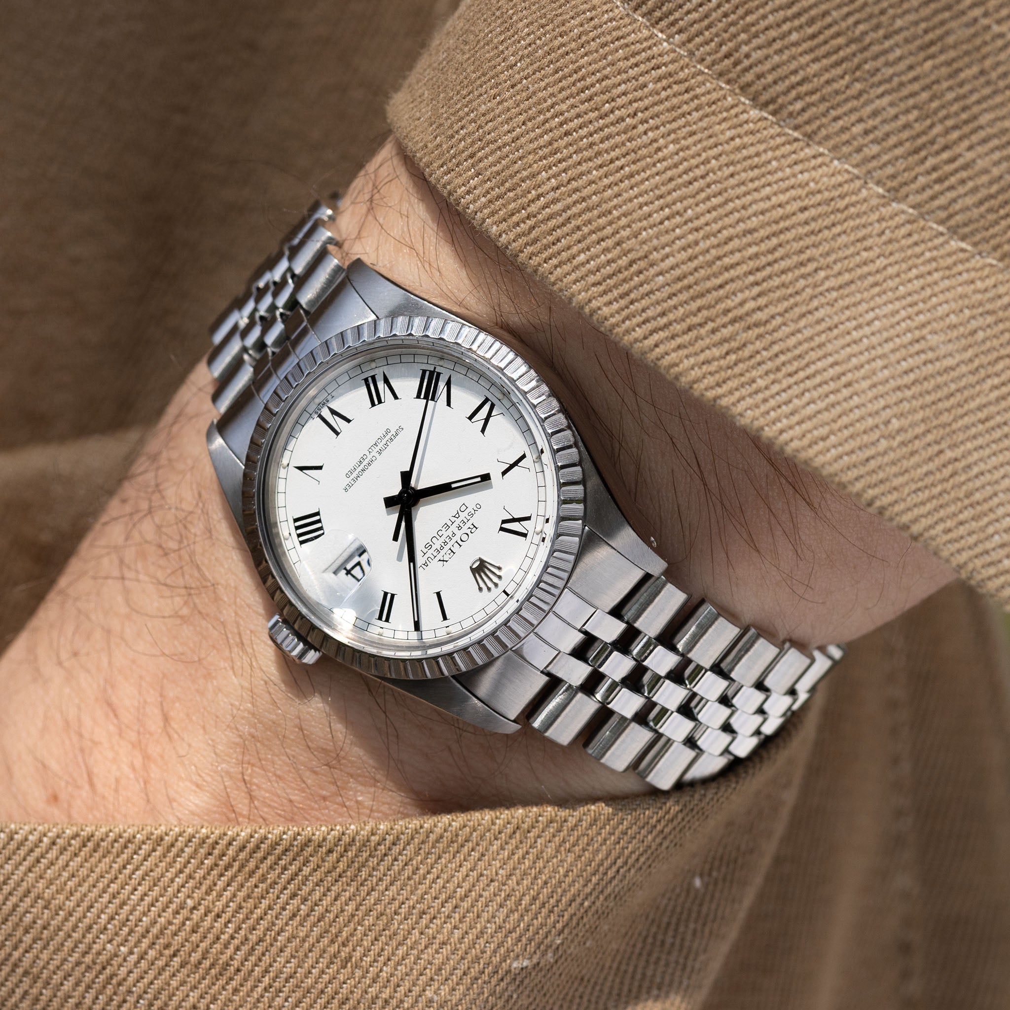 ROLEX DATEJUST ボックスと説明書とギャランティ有り Rolex Datejust 16030 White Buckley Dial with Box and Original Punched