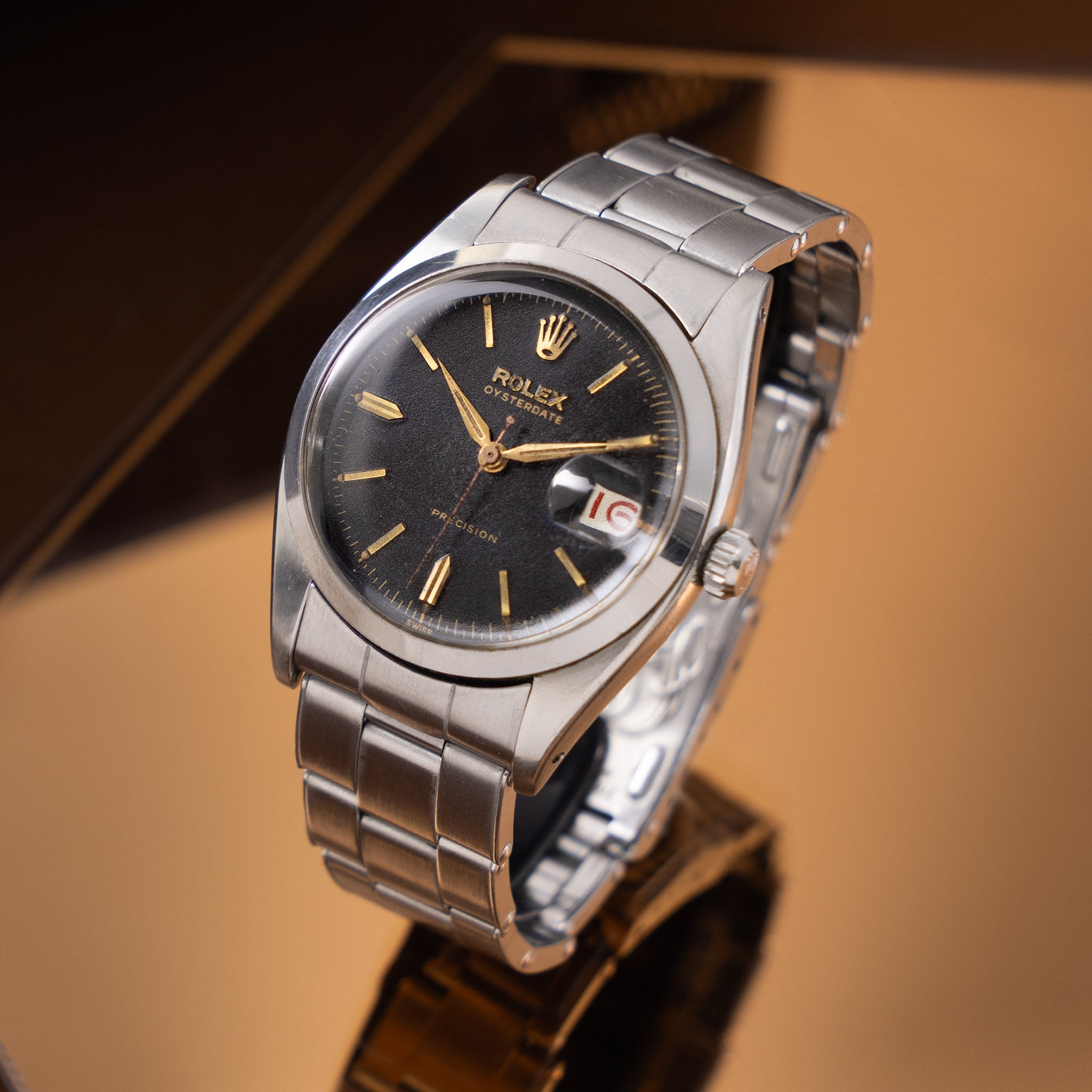 Rolex Oysterdate Precision 6494 Tropical Swiss Only Gilt dial