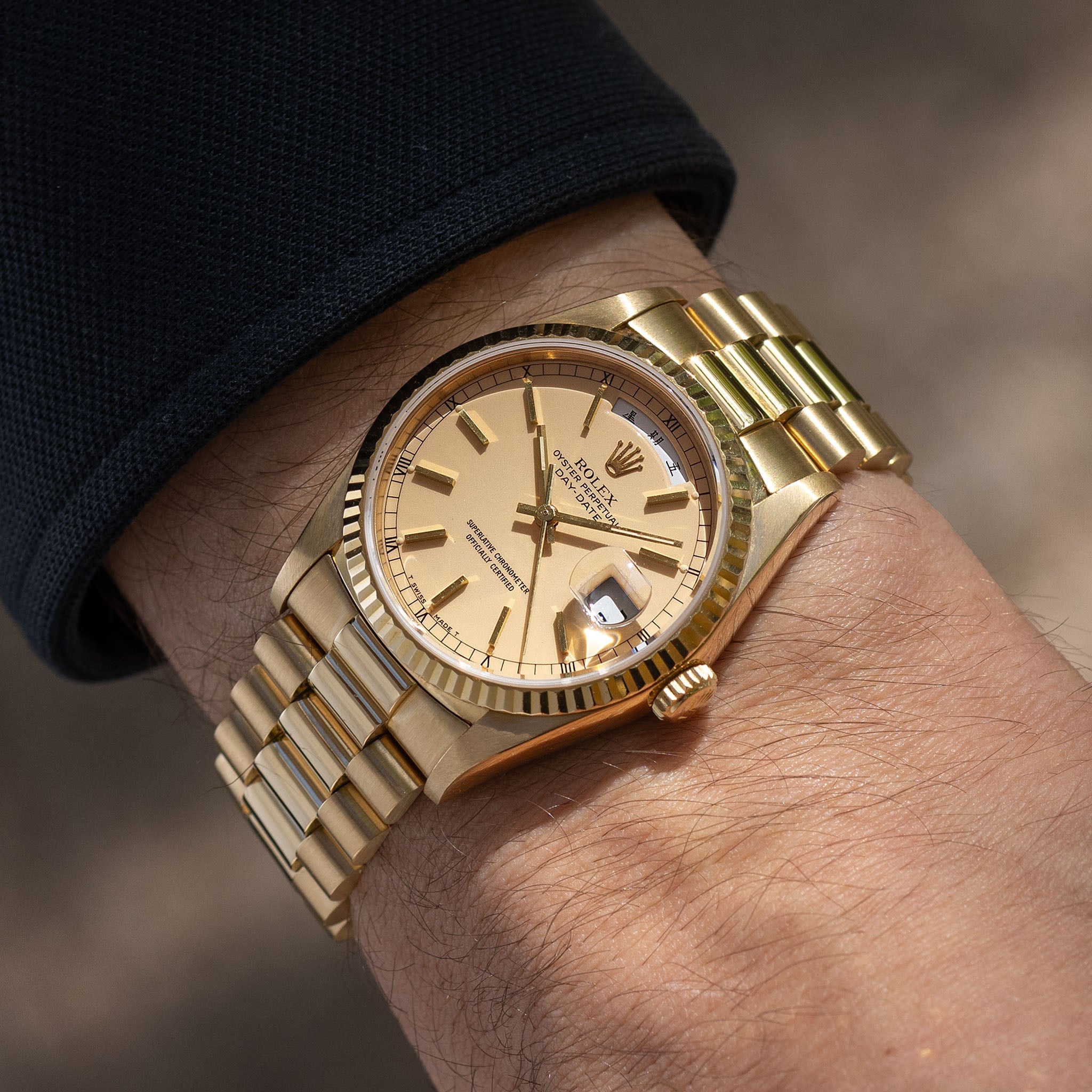 Rolex Day-Date 18238 rare Apricot Stella Dial with Original Guarantee