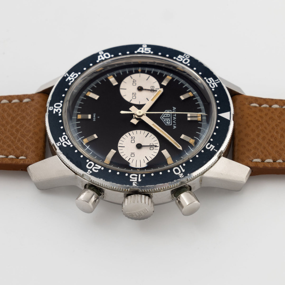 Heuer Autavia Black Dial ref 7763C Compressor Case