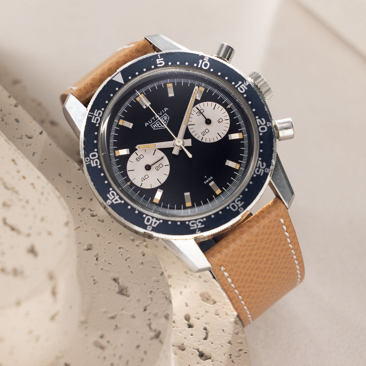 Heuer Autavia Black Dial ref 7763C Compressor Case