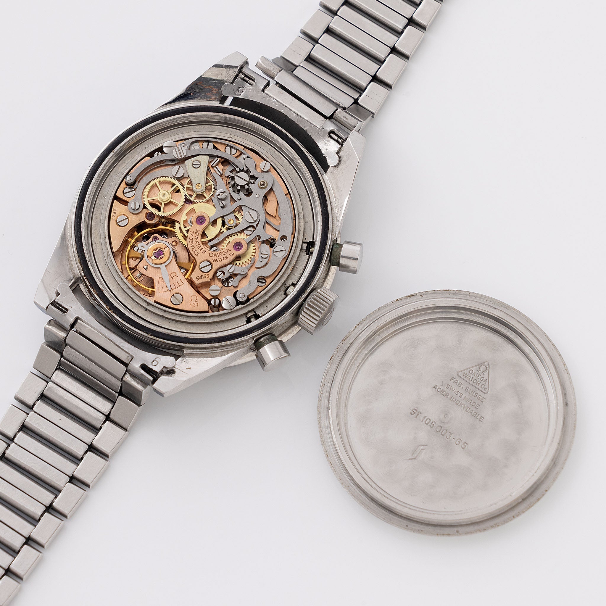 Omega Speedmaster 105.003 Ed White Tropical Brown Dial Pulsations Bezel with Extract of the Archives