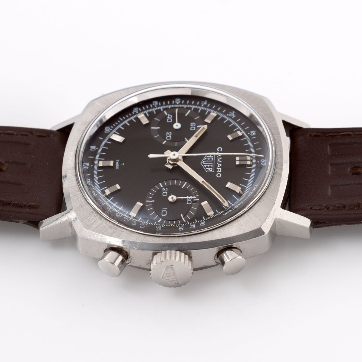 Heuer Camaro ref 7743 N Tachymeter Tropical Brown Dial