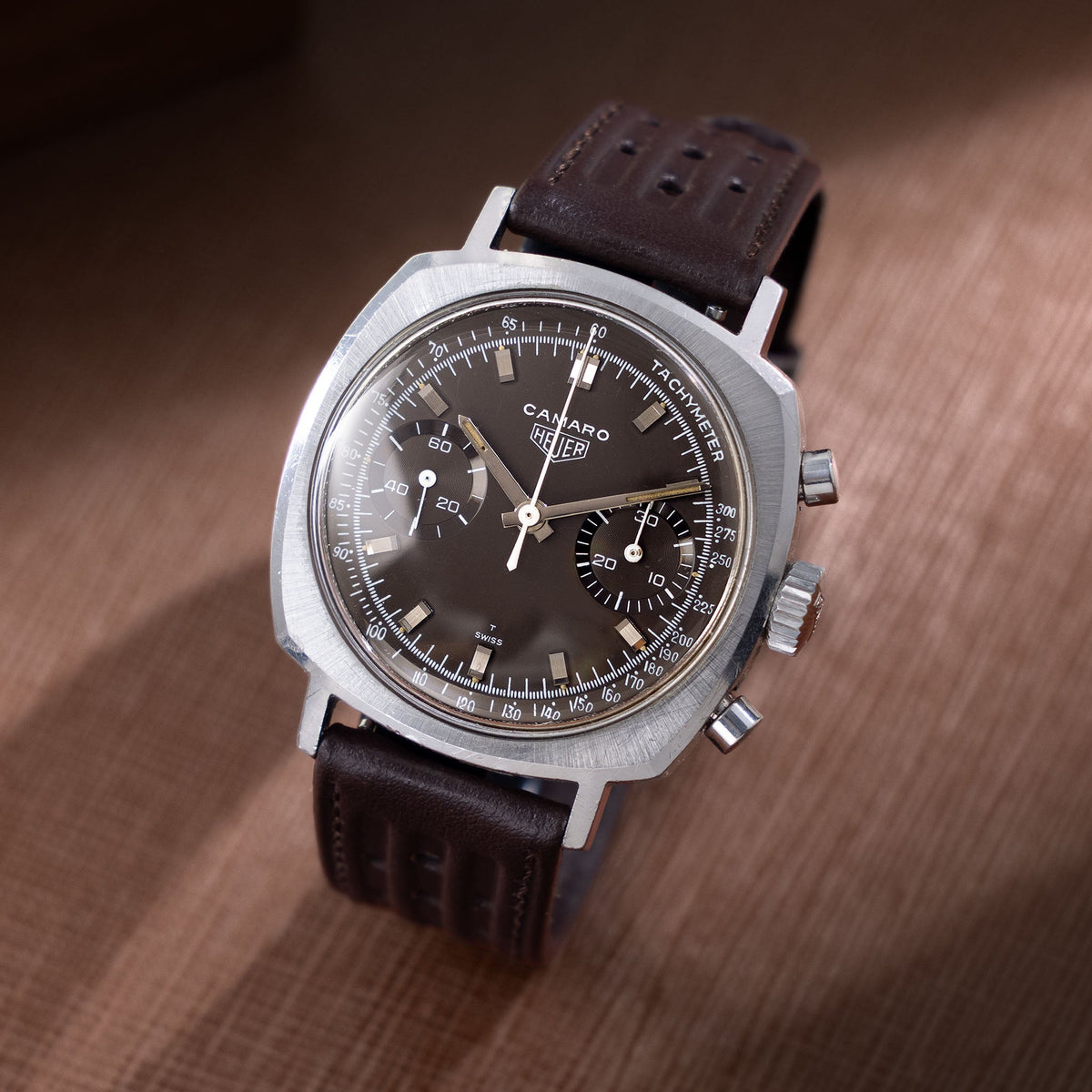 Heuer Camaro ref 7743 N Tachymeter Tropical Brown Dial