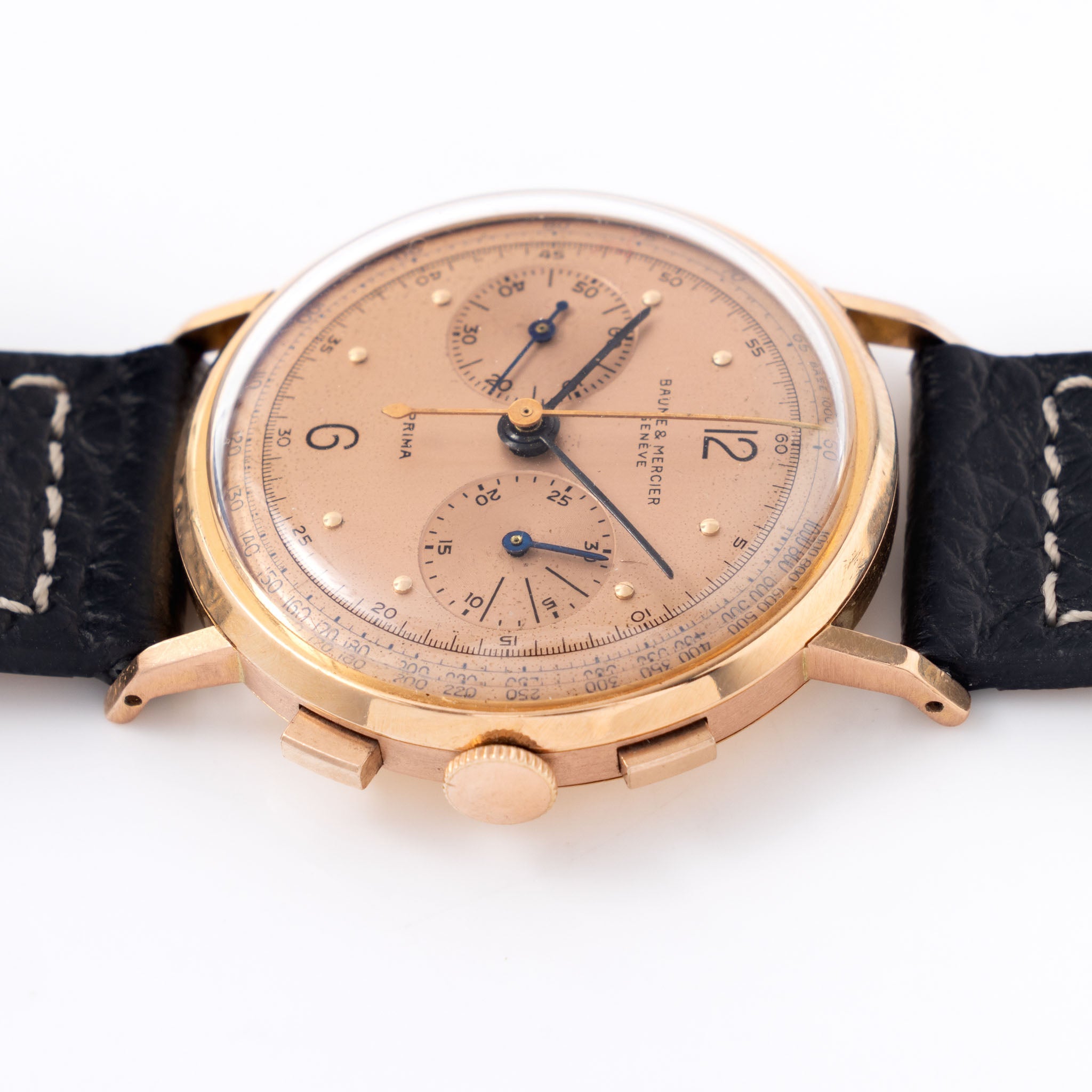 Baume & Mercier 18k Rose gold Chronograph Salmon dial Valjoux cal. 69