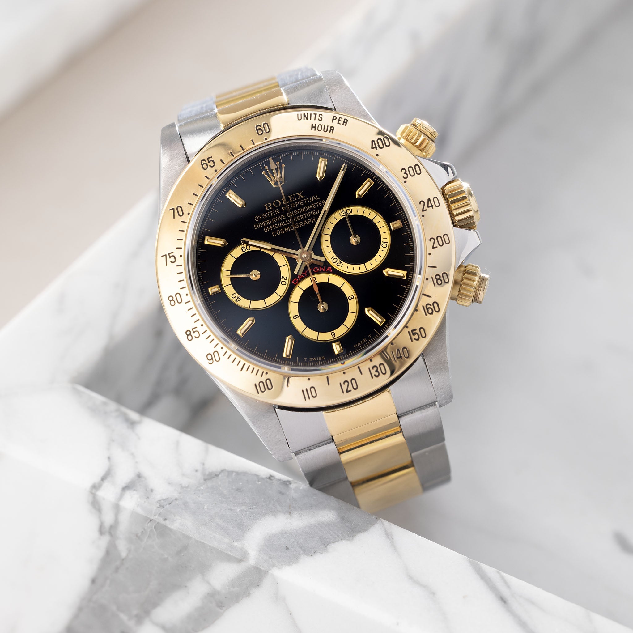 Rolex Cosmograph Daytona 16523 Black Inverted 6 Dial Executed in Steel and 18k Yellow Gold