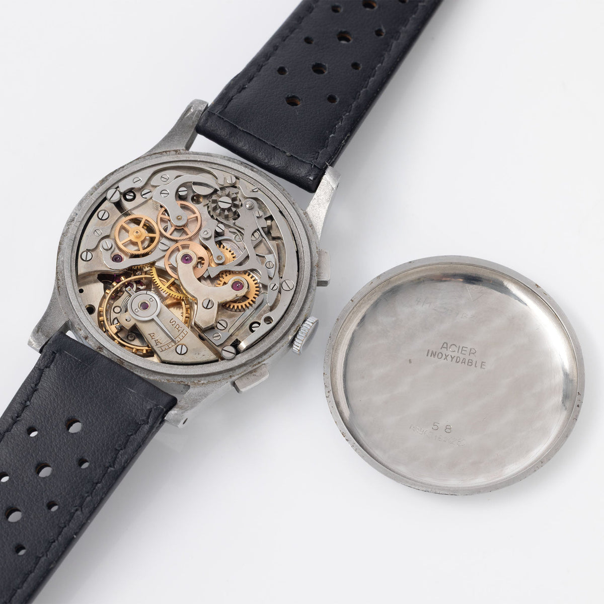 Ofair Cal.22 1940's Oversized Chronograph Black dial Motor sport Championship Geneva
