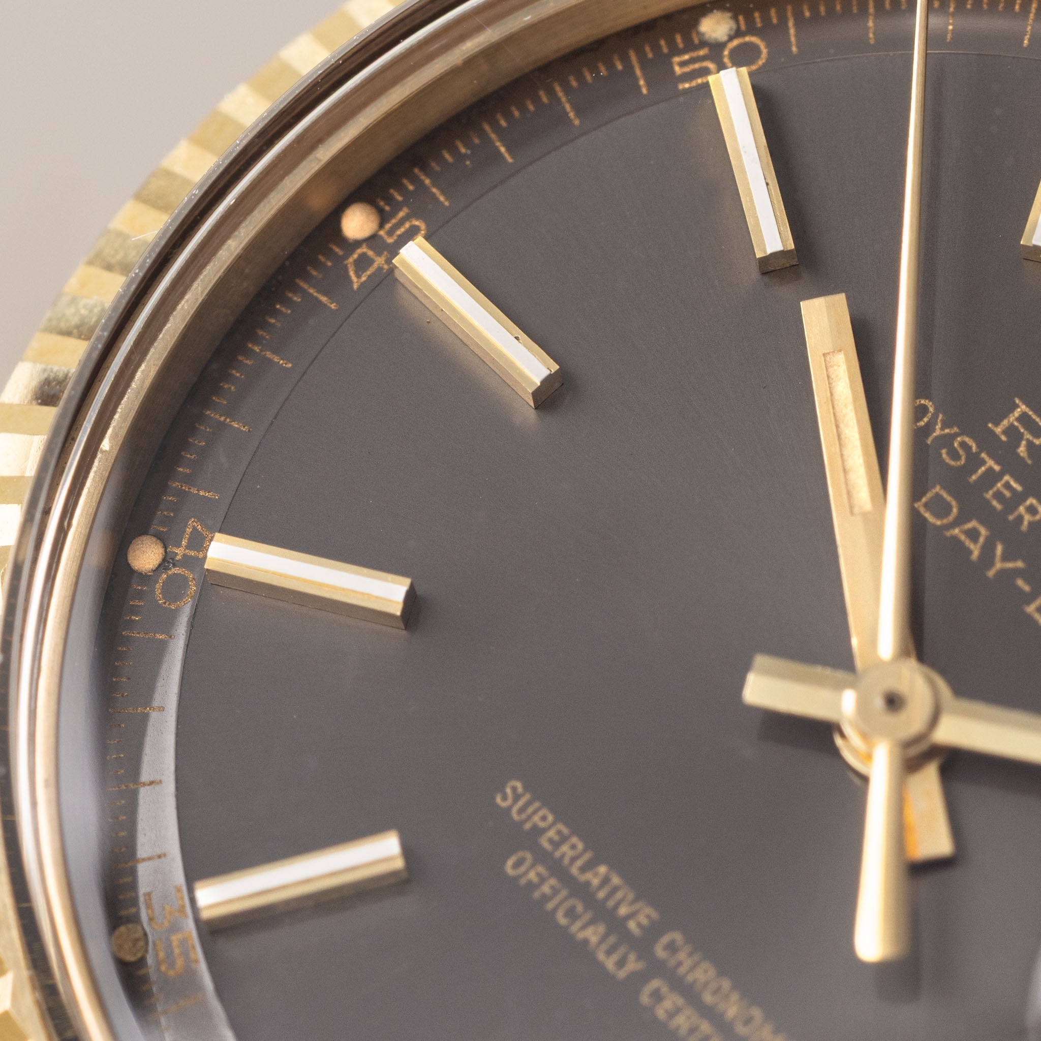 Rolex Day-Date 1803 Grey Dial with Original Box and Double Punched Paper in 18k Yellow Gold