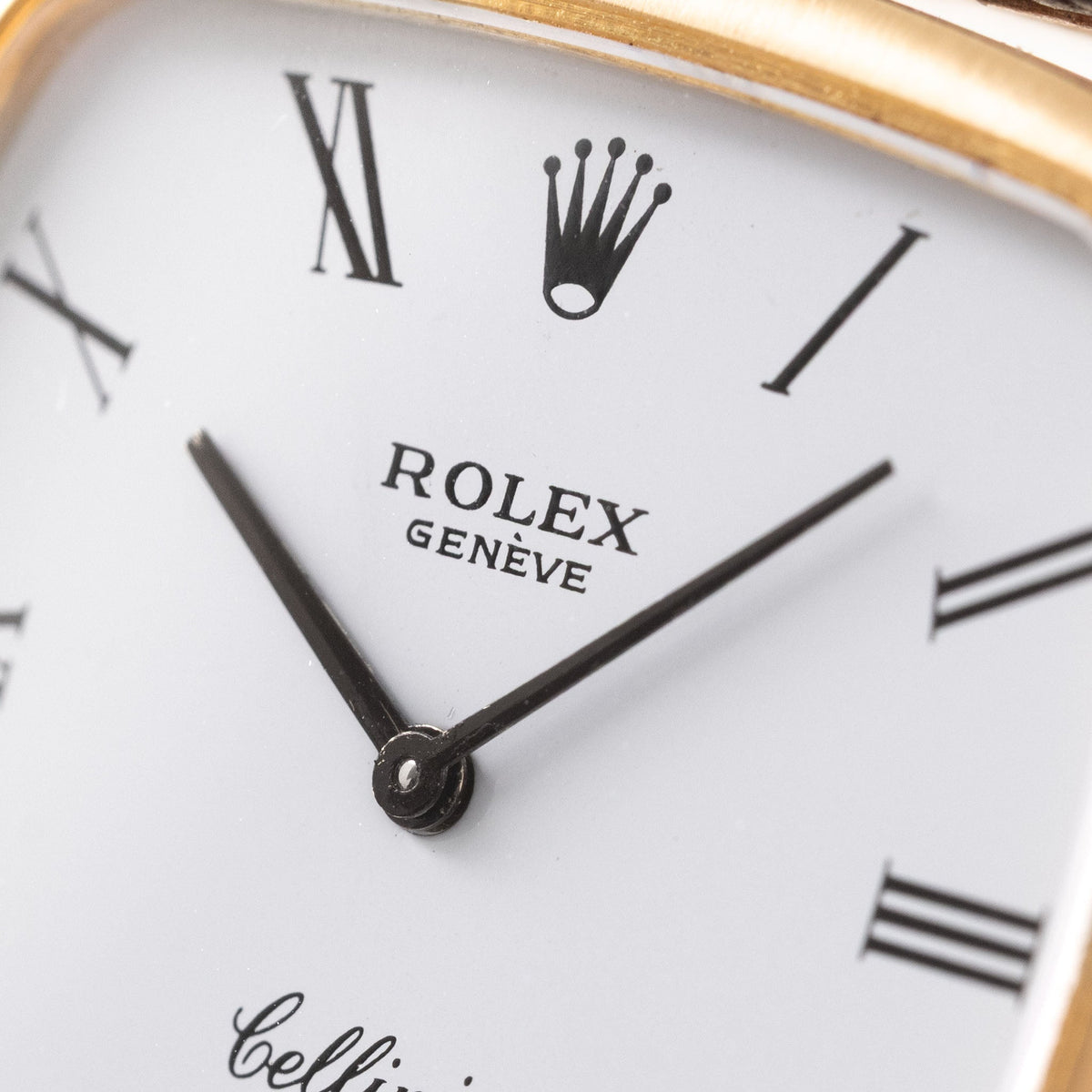 Rolex Cellini Ref. 3805 White Dial with Original Box in 18k Yellow Gold