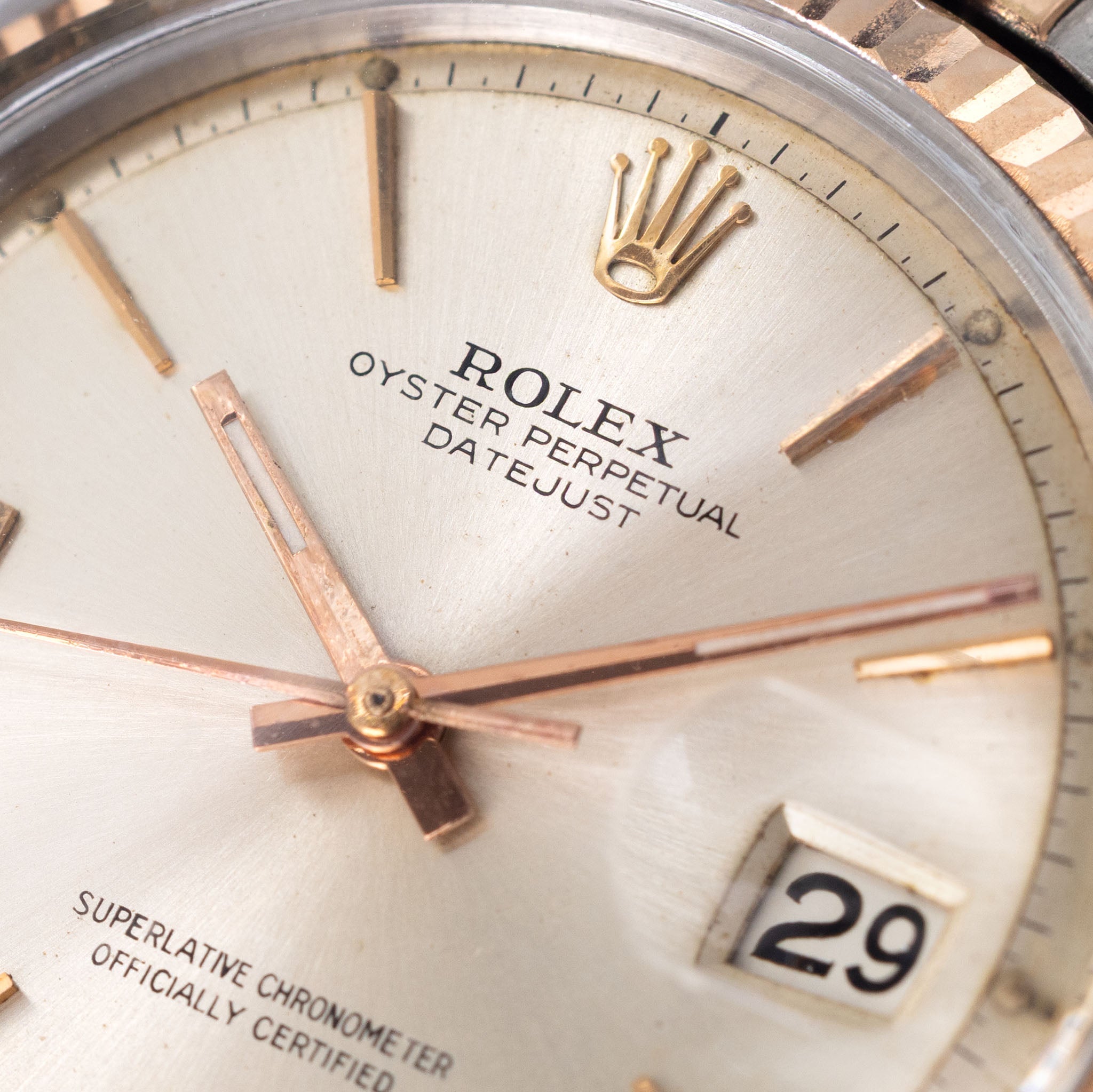 Rolex Datejust 1601 in Steel and Rose Gold Silver Dial